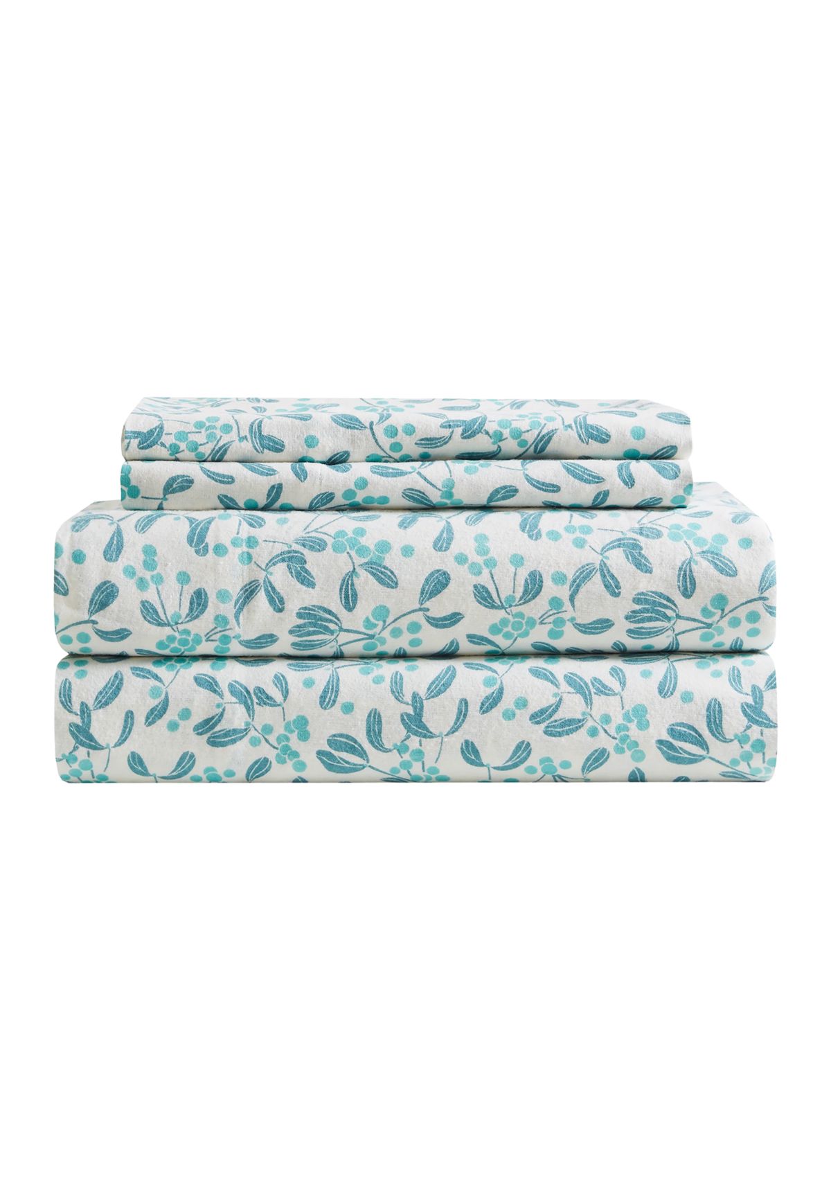 Flannel Dancing Holly Sheet Set 