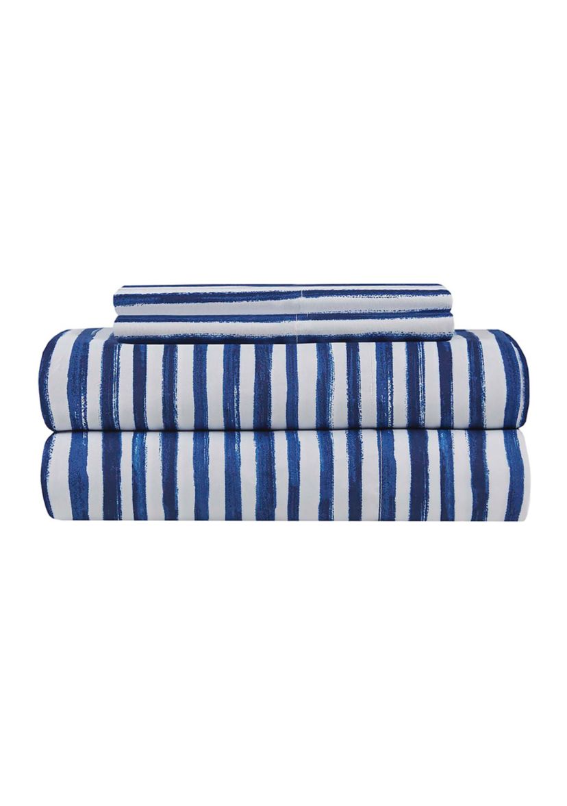 Watercolor Stripe Microfiber Sheet Set 