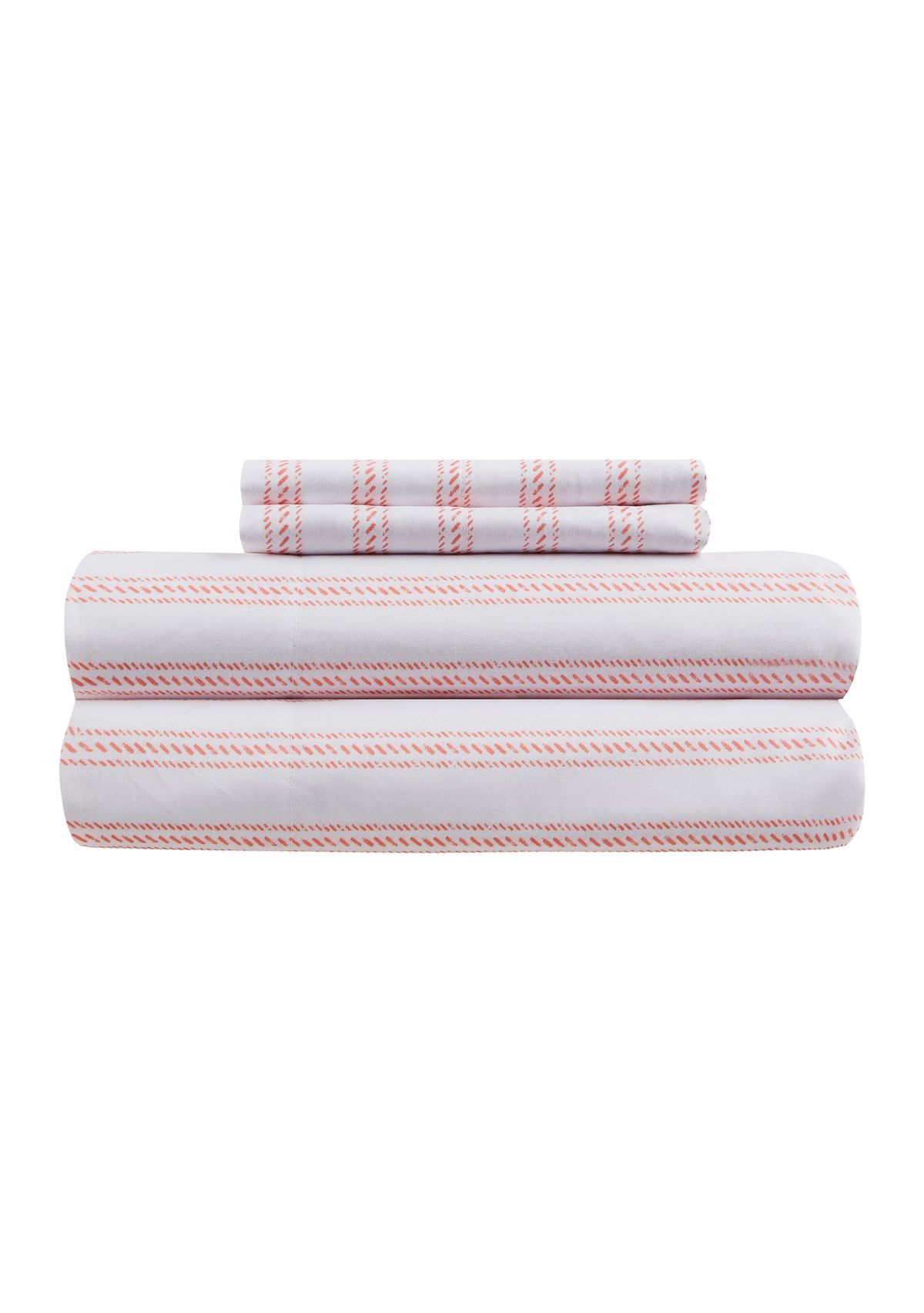 Coral Stripe Sheet Set