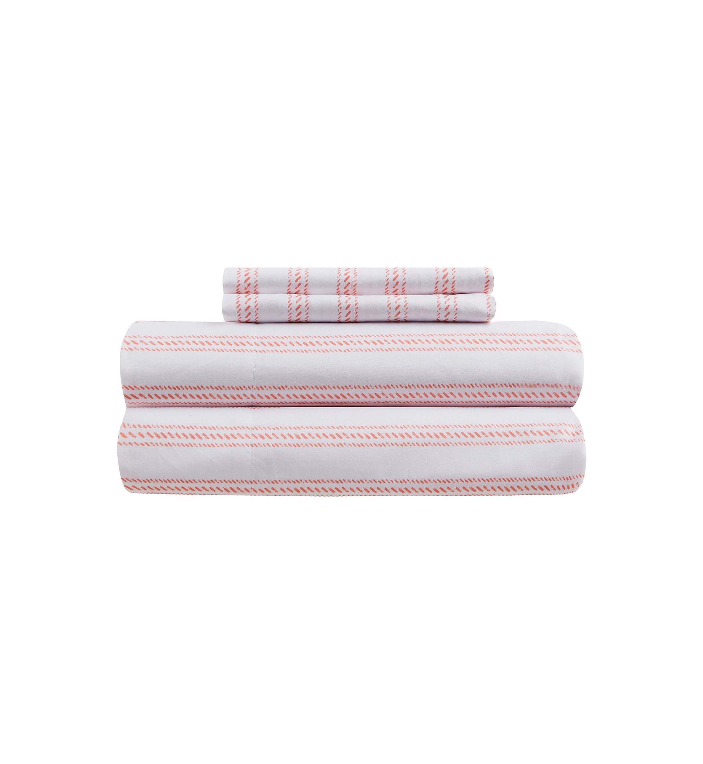 Coral Stripe Sheet Set