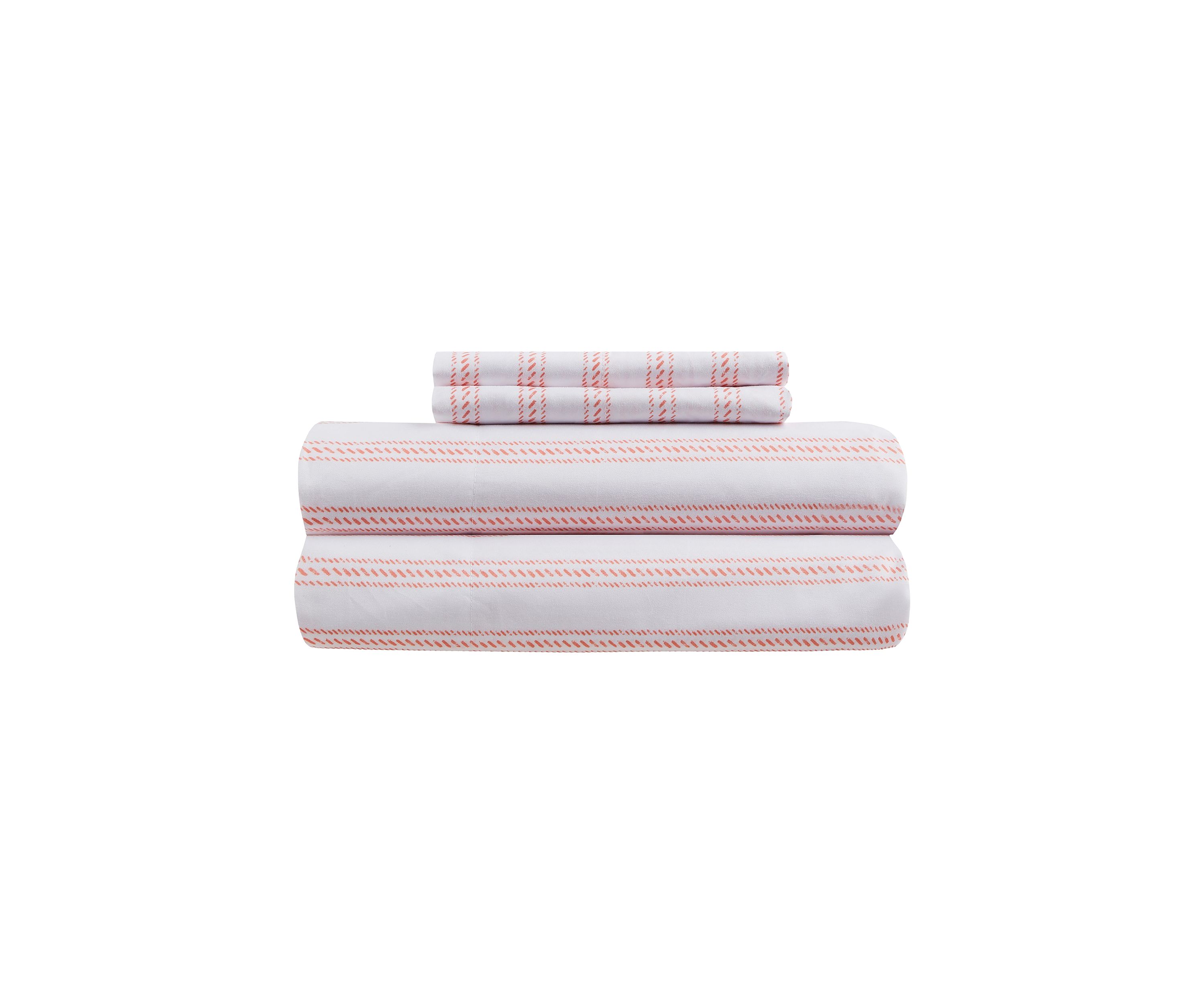 Coral Stripe Sheet Set