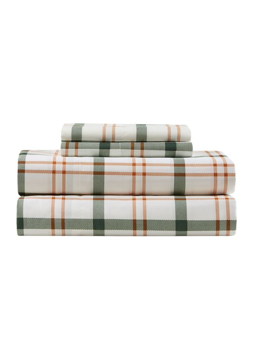 Green Plaid Printed Sheet Set