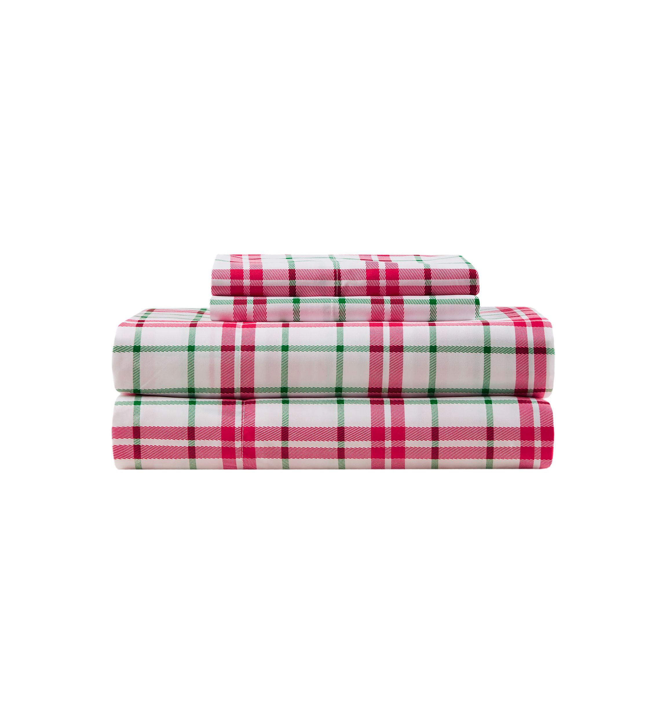 Red Green Plaid Printed Sheet Set