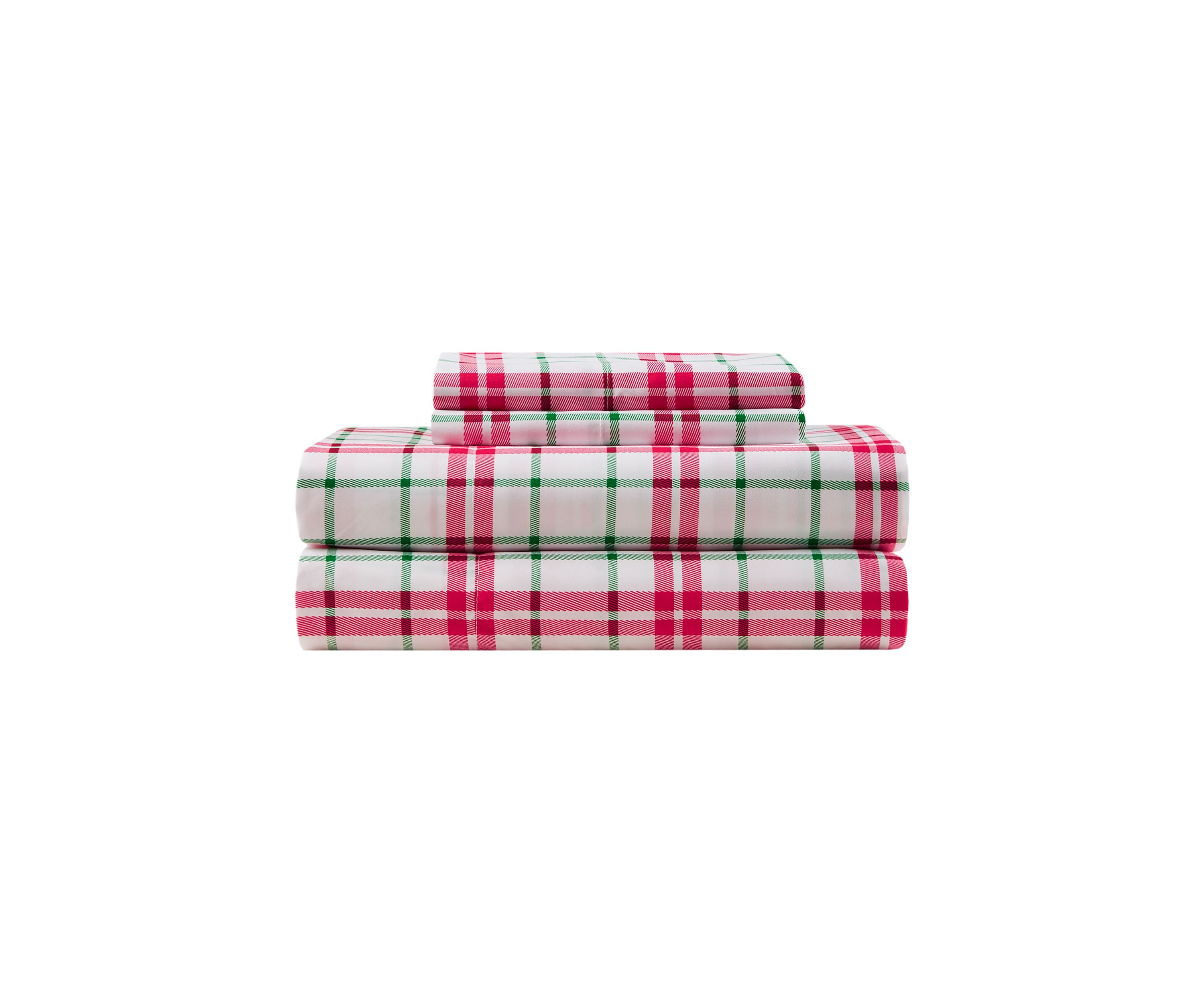 Red Green Plaid Printed Sheet Set