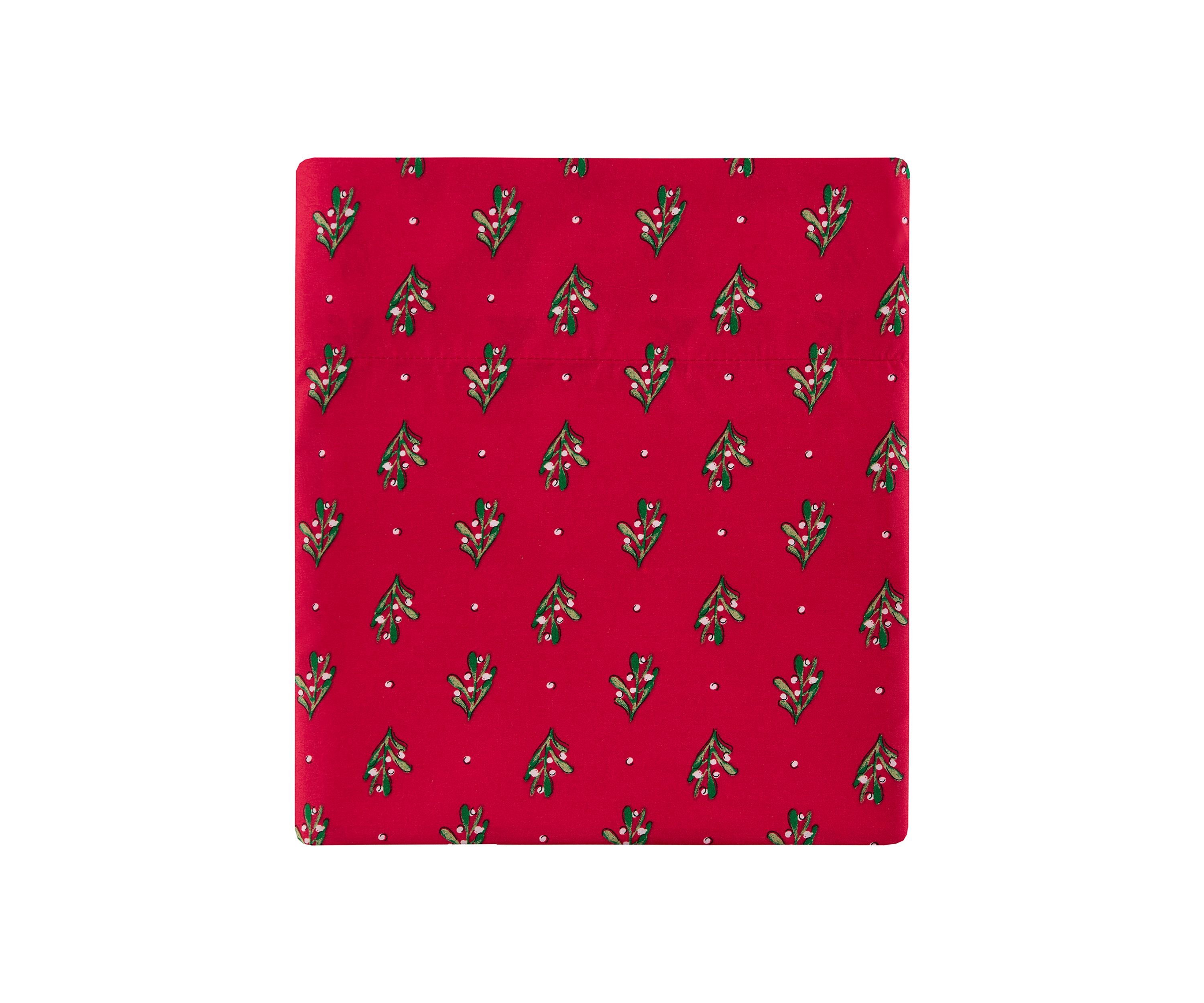 Red Poinsetta Printed Sheet Set