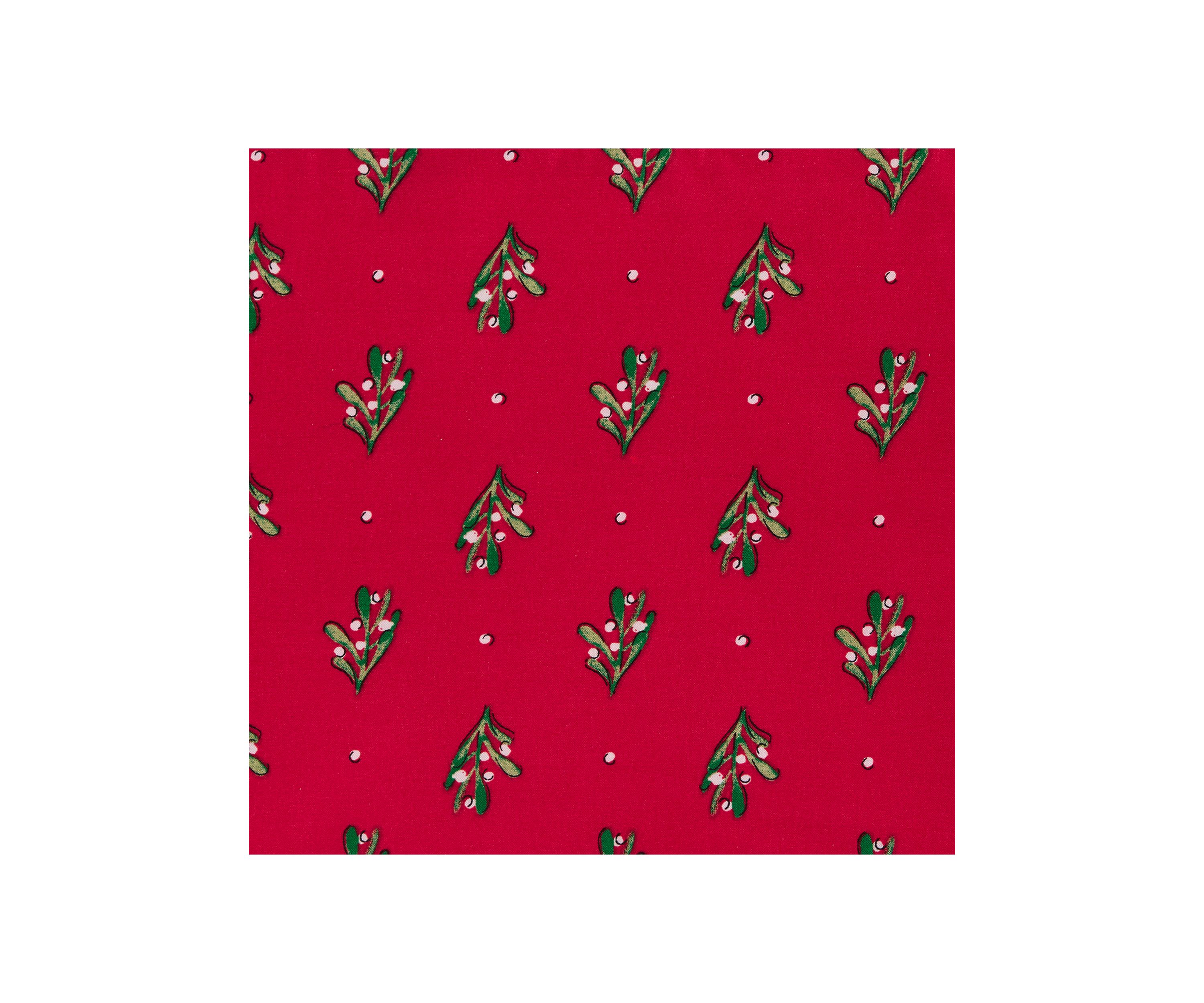 Red Poinsetta Printed Sheet Set