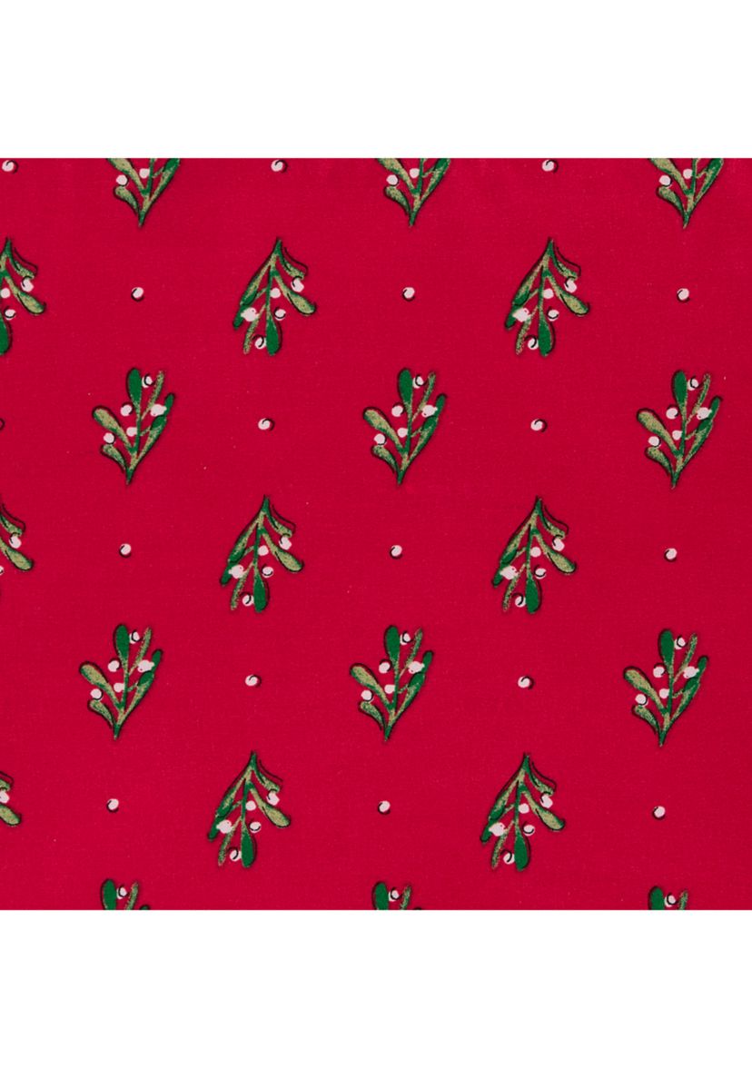 Red Poinsetta Printed Sheet Set