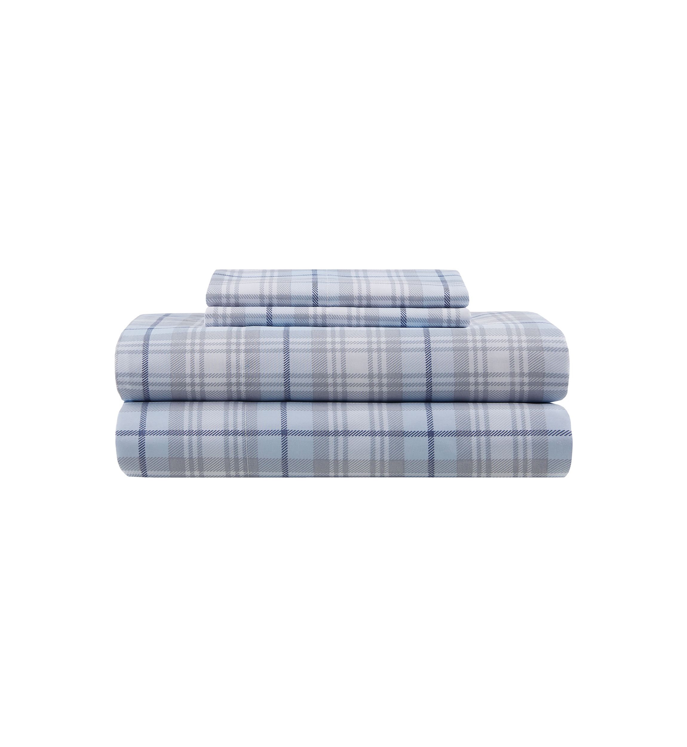 Blue Plaid Sheet Set