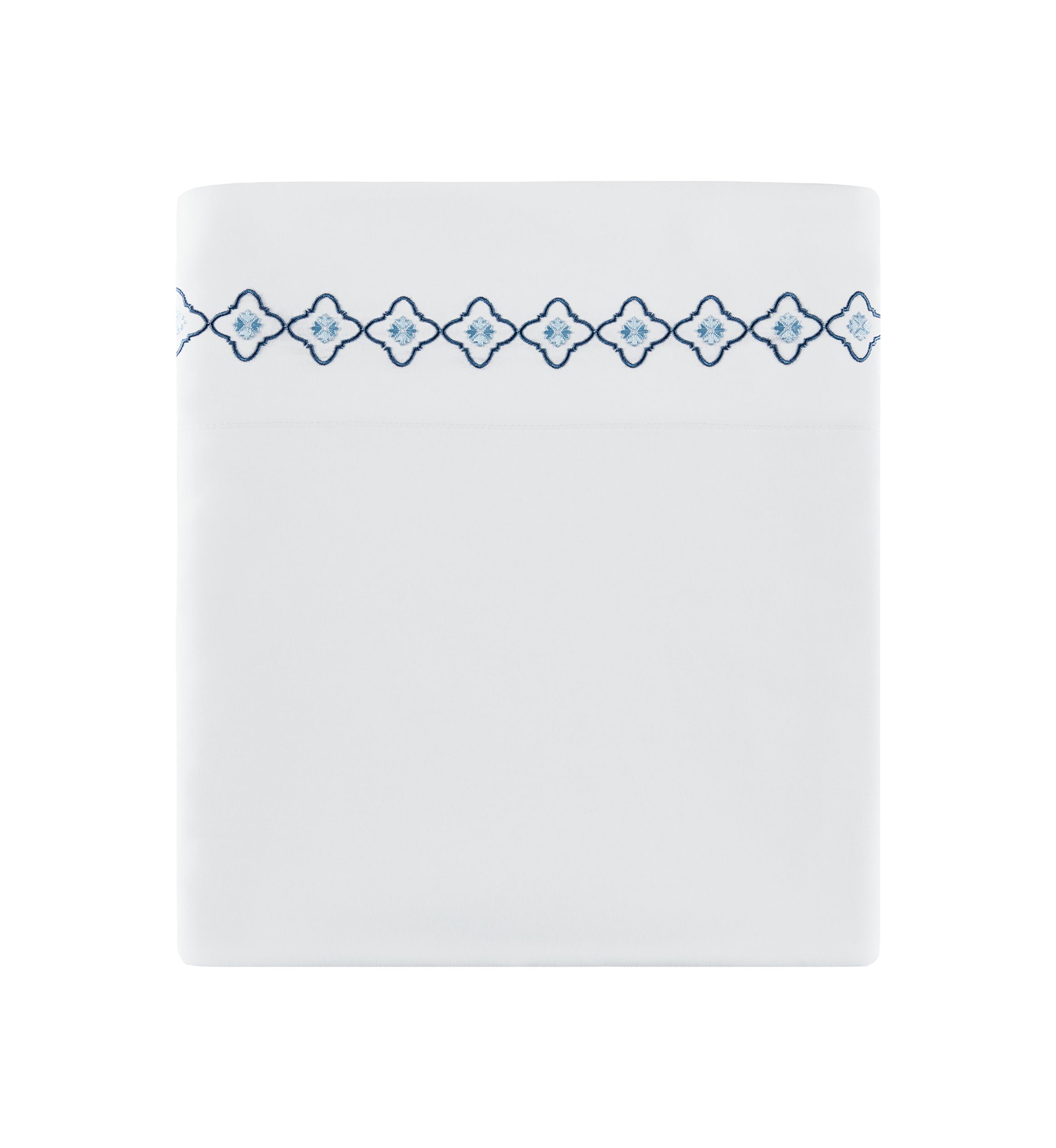 Embroidered Blue Medallion Sheet Set