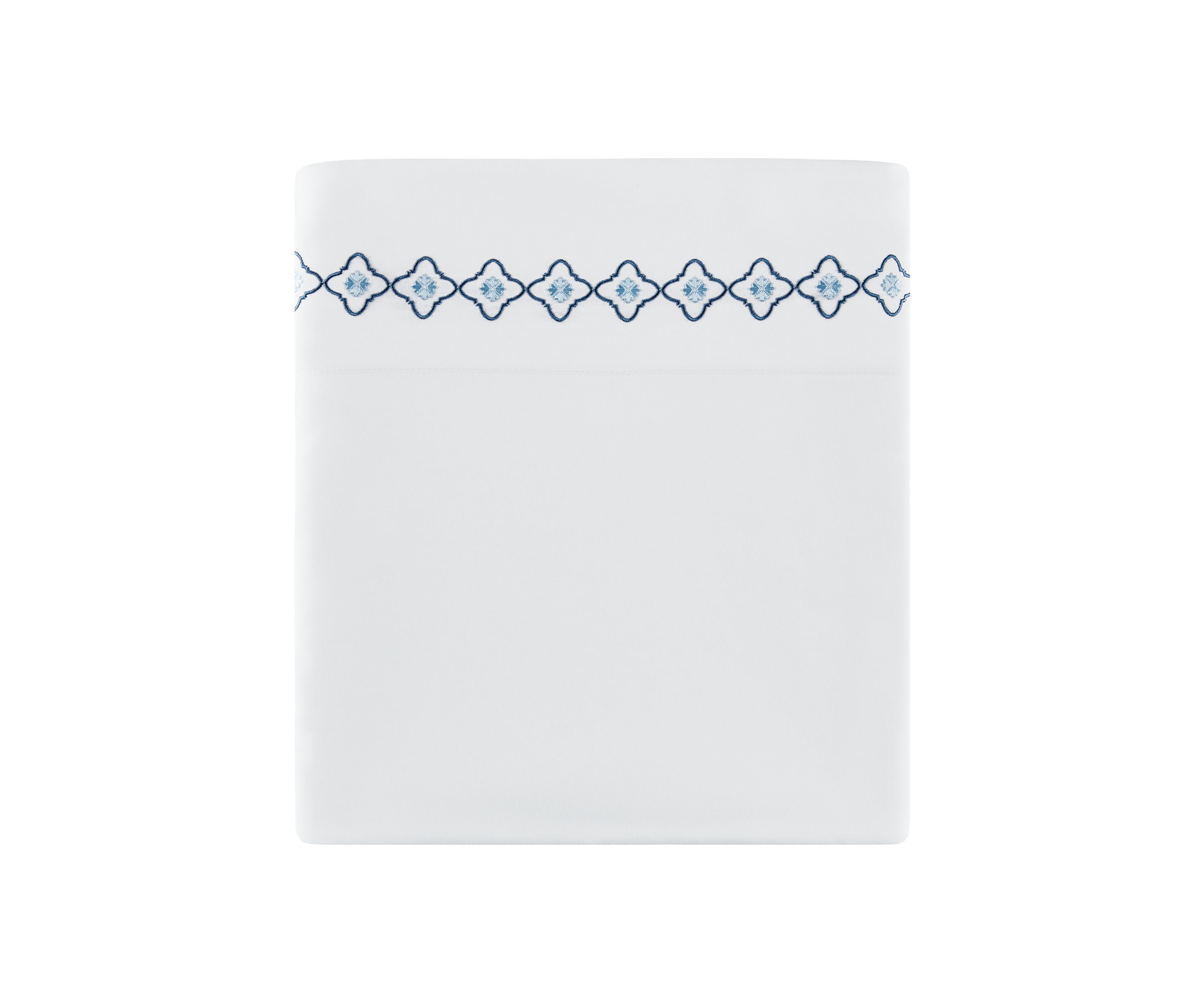 Embroidered Blue Medallion Sheet Set
