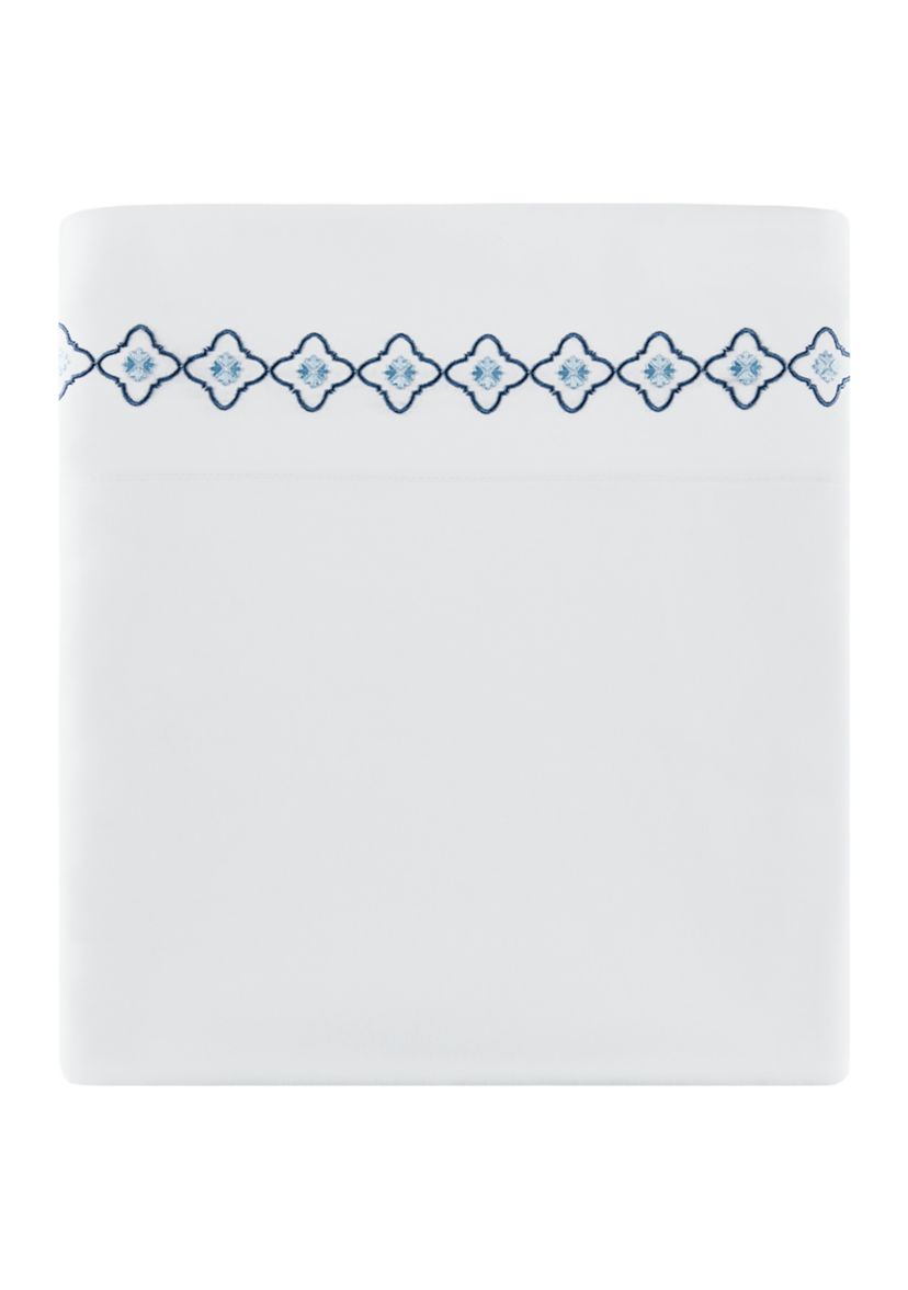 Embroidered Blue Medallion Sheet Set