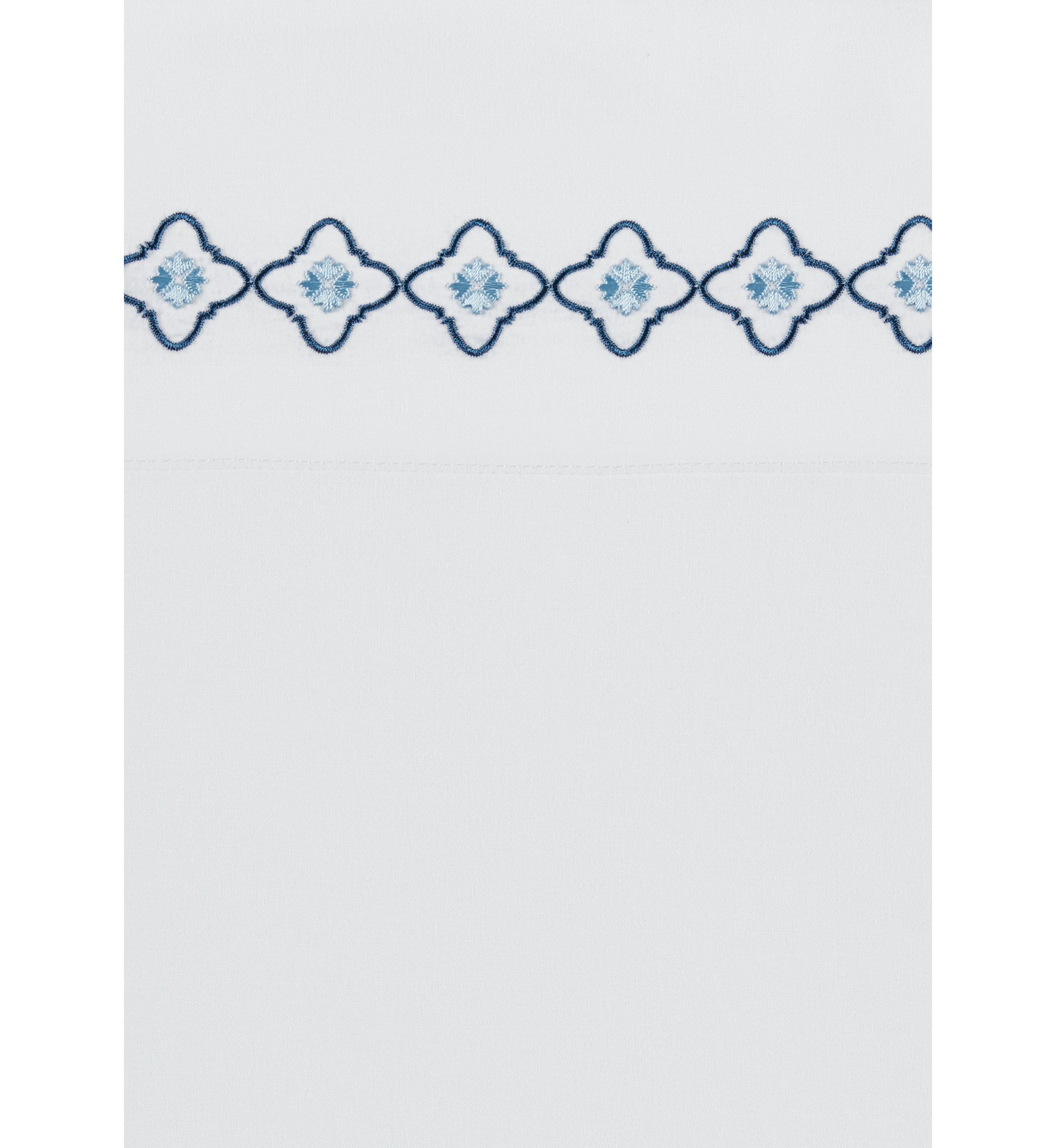 Embroidered Blue Medallion Sheet Set