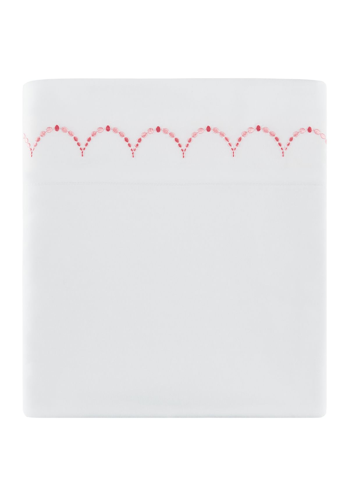 Embroidered Coral Scallop Sheet Set