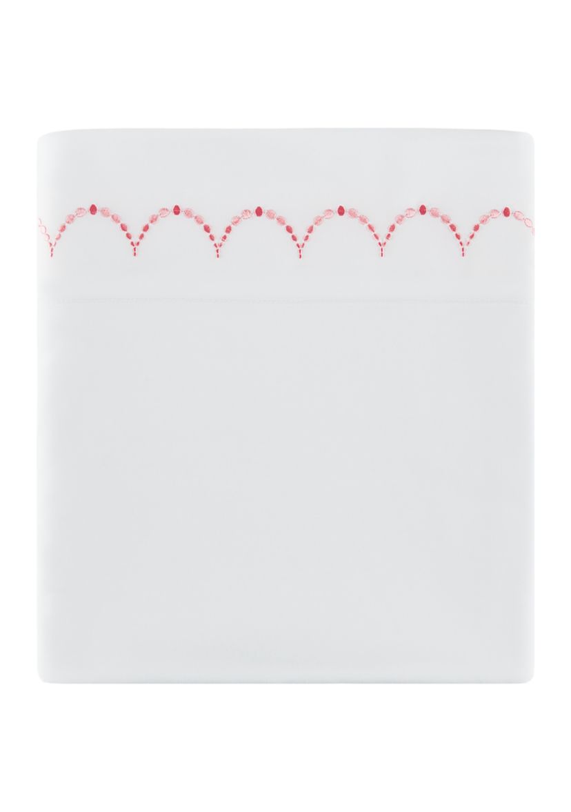 Embroidered Coral Scallop Sheet Set