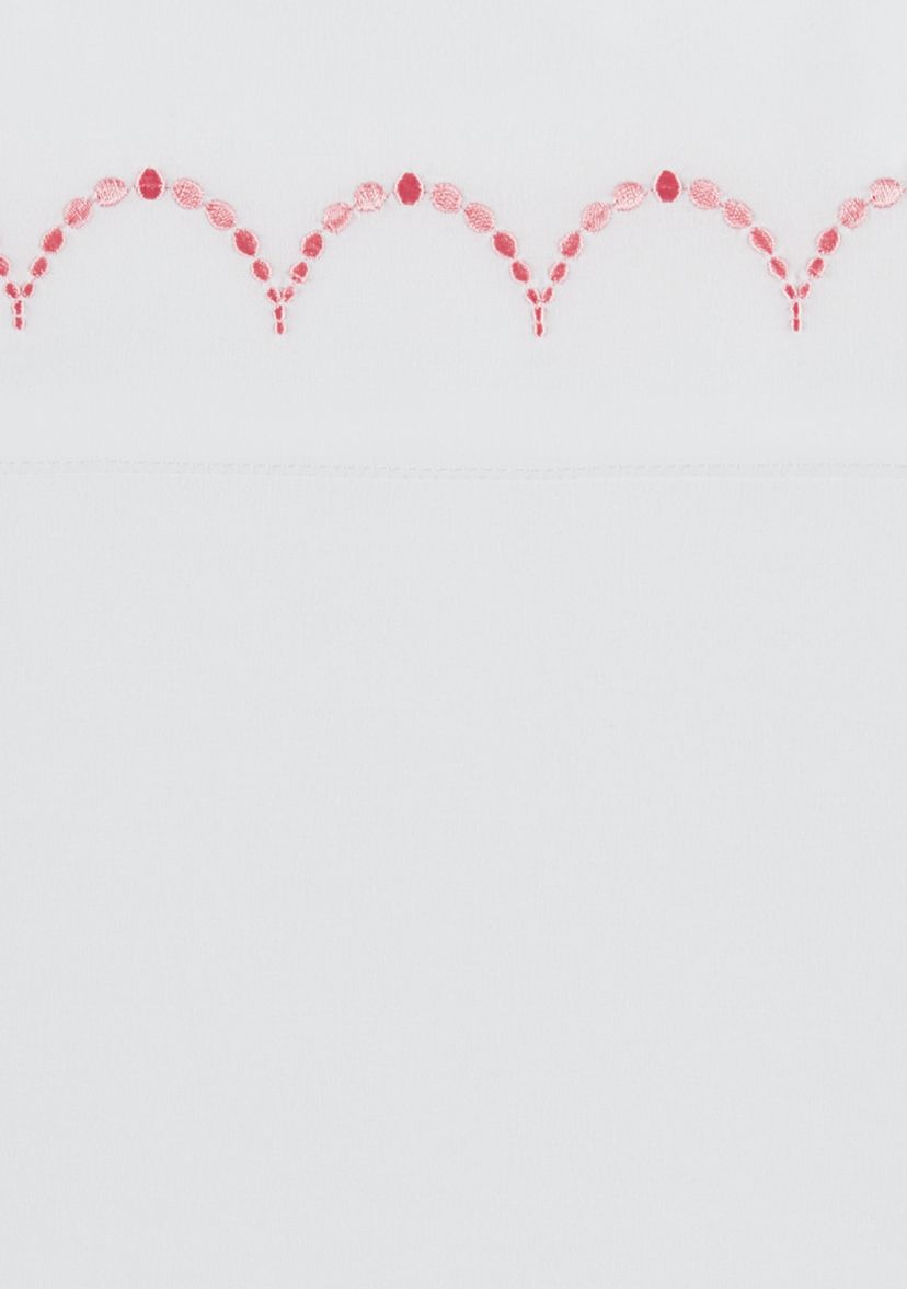 Embroidered Coral Scallop Sheet Set