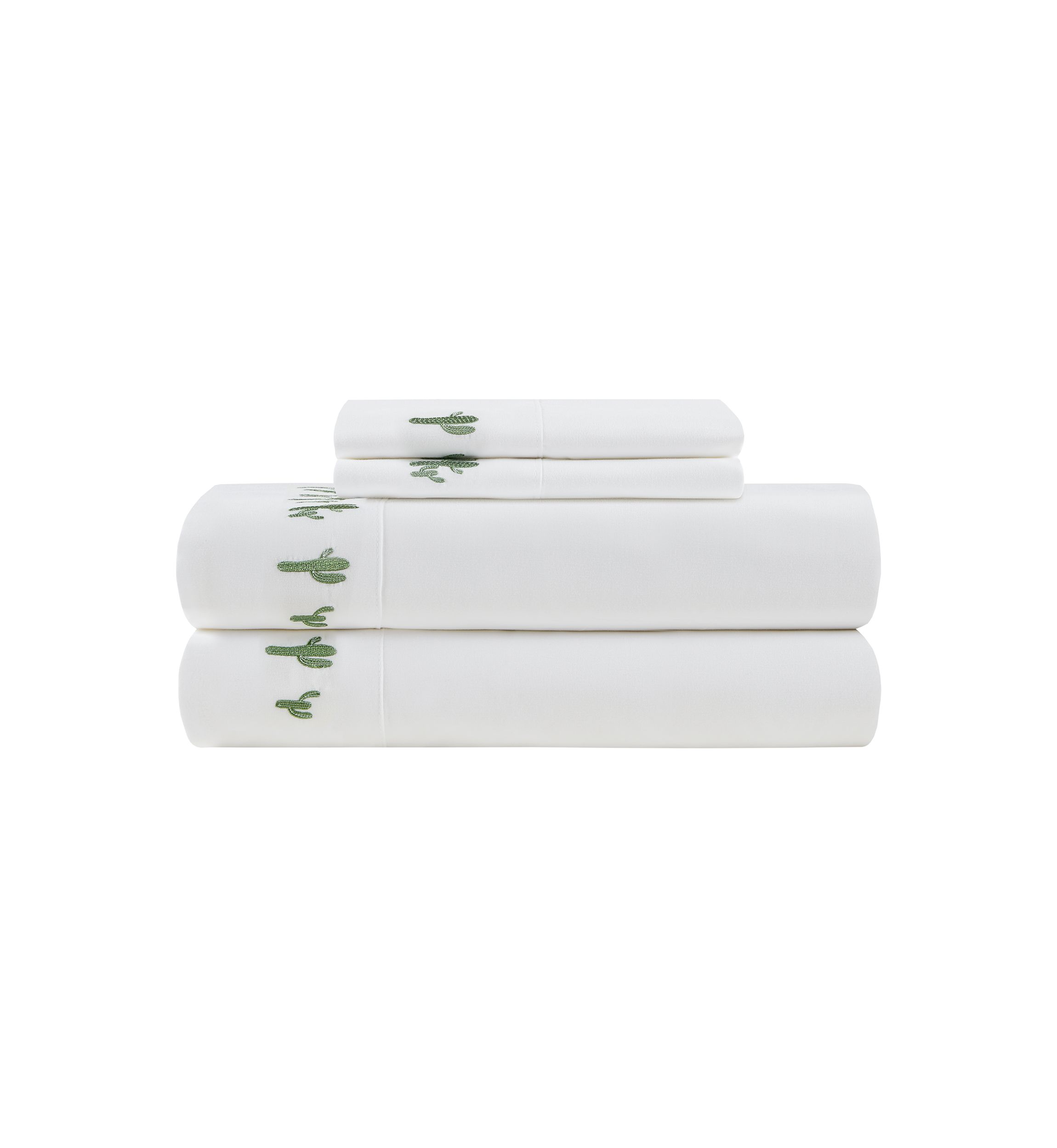 Embroidered Texas Cactus Sheet Set
