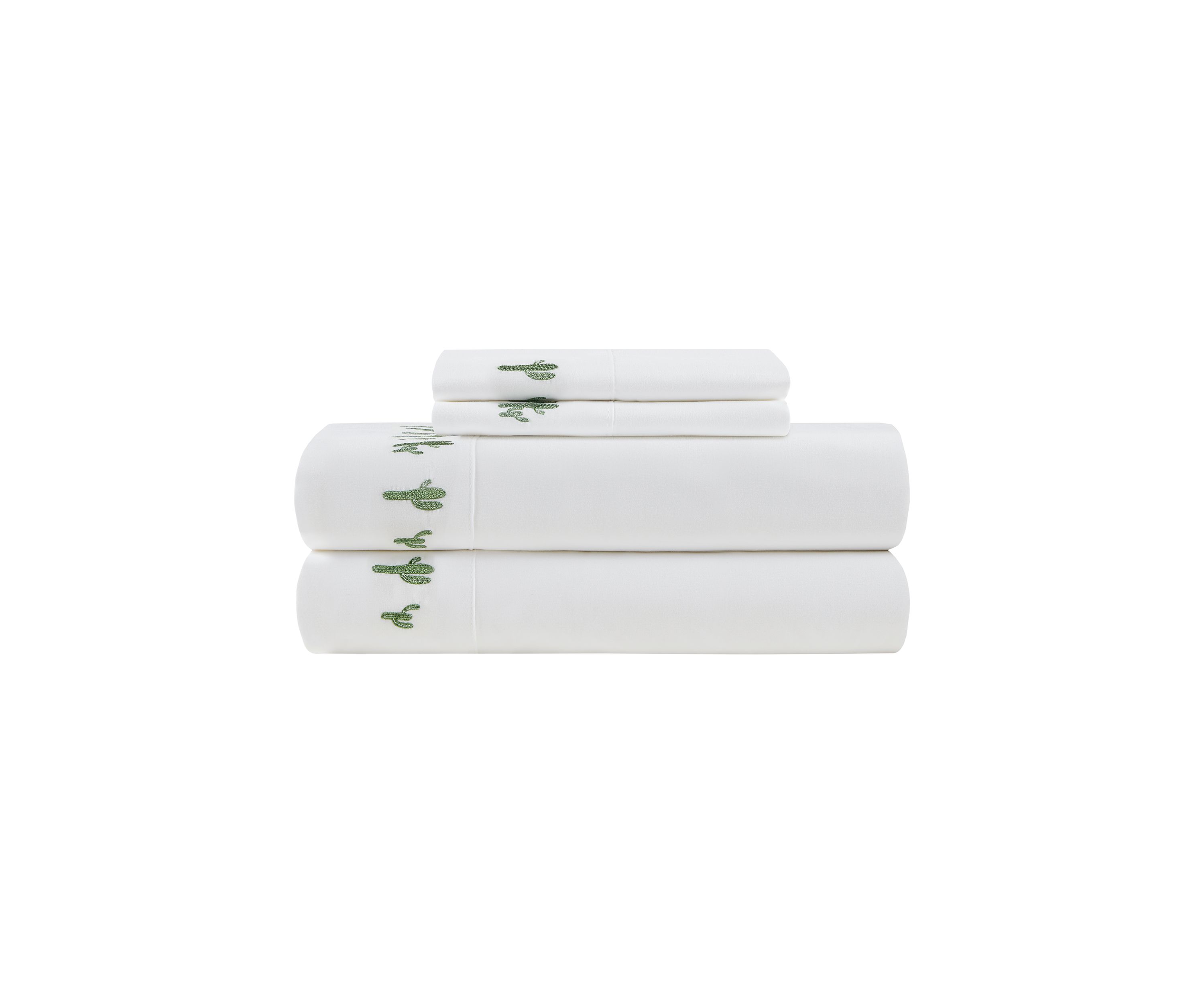 Embroidered Texas Cactus Sheet Set
