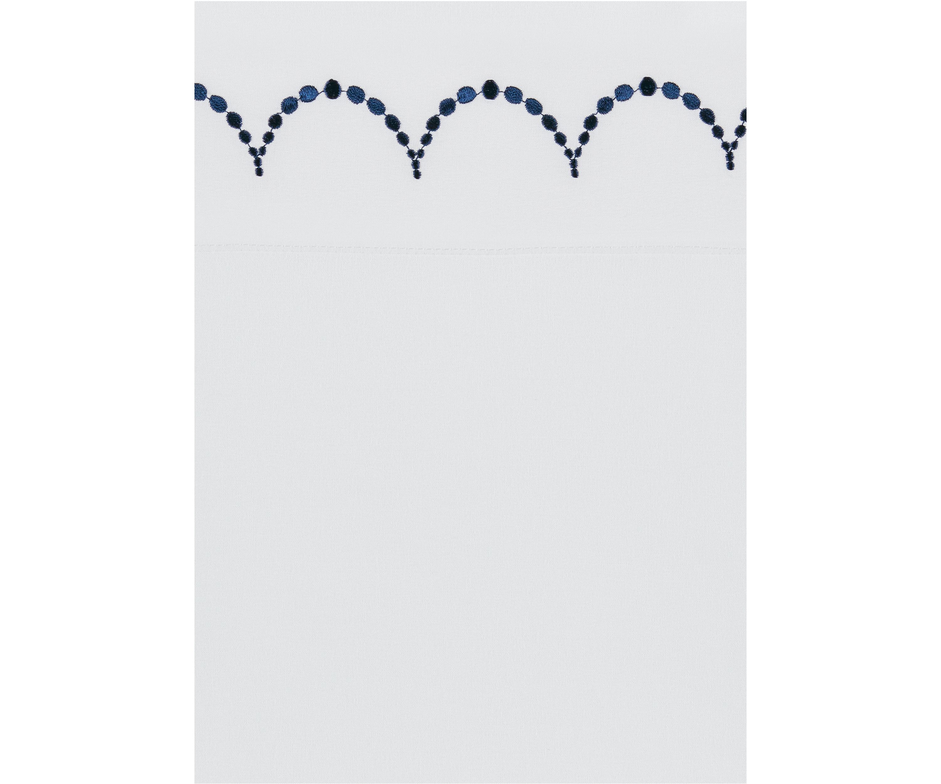 Embroidered Navy Scallop Sheet Set