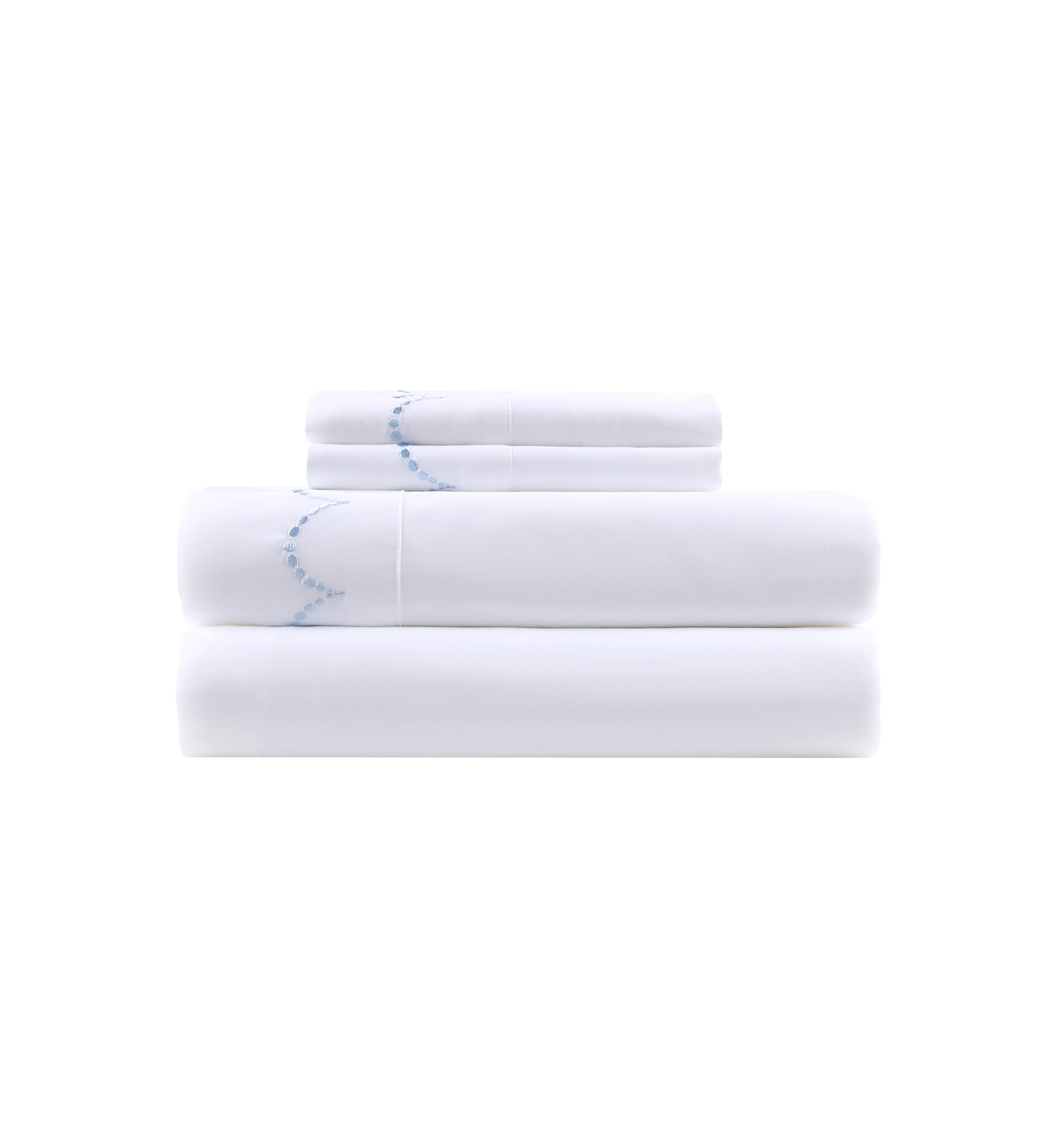 Embroidered Scalloped Sheet Set