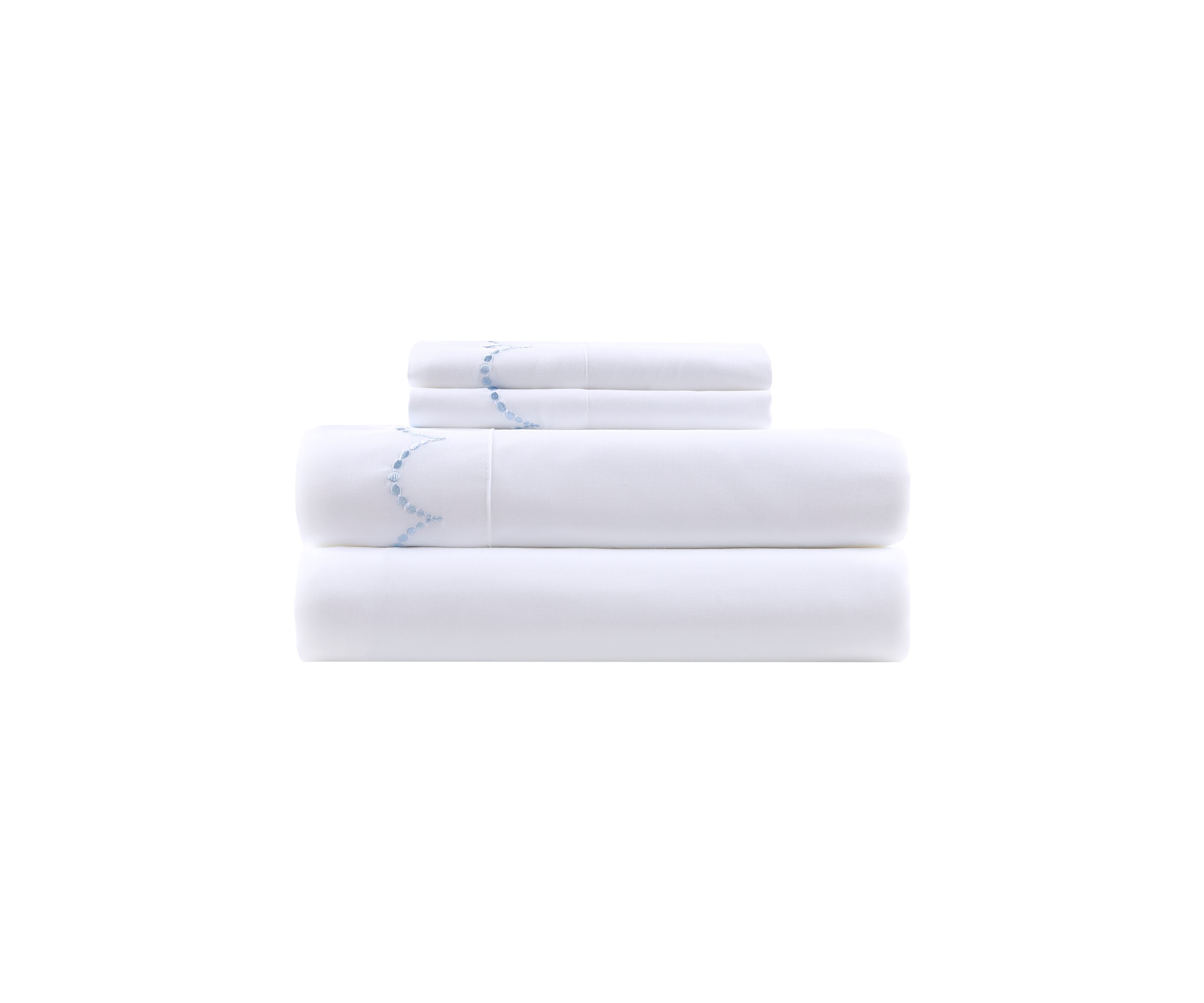 Embroidered Scalloped Sheet Set