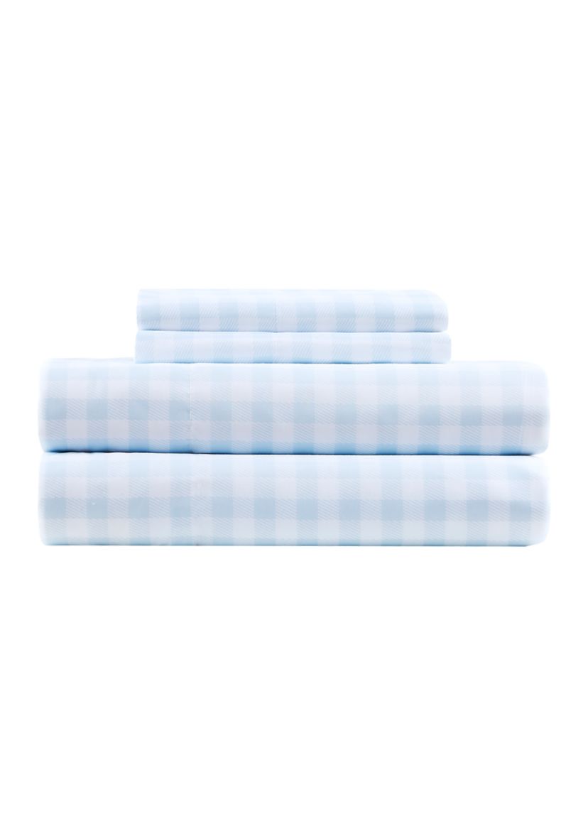Blue Plaid Sheet Set