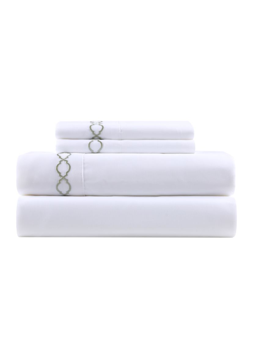 Embroidered Scroll Sheet Set