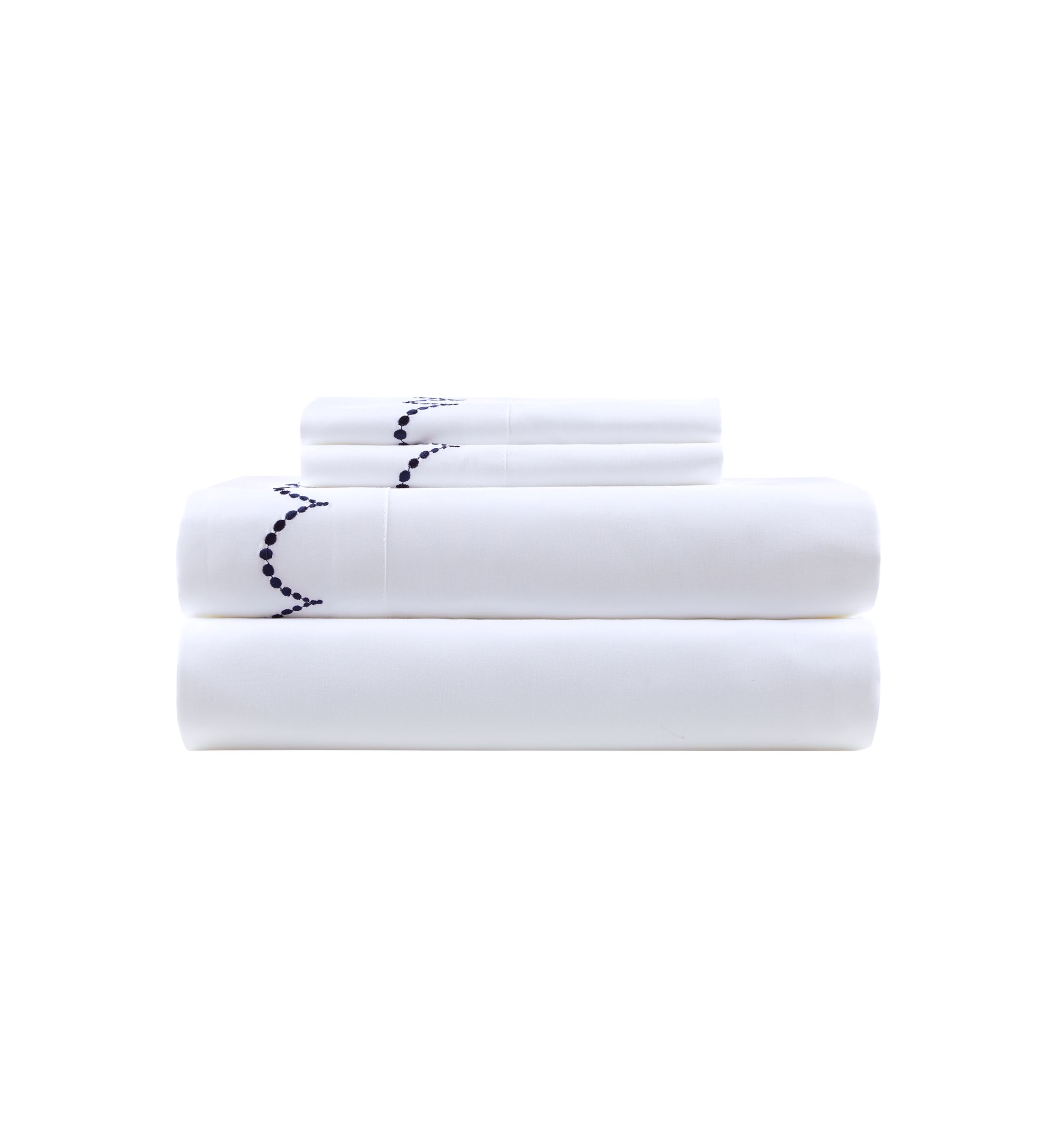 Embroidered Scalloped Sheet Set