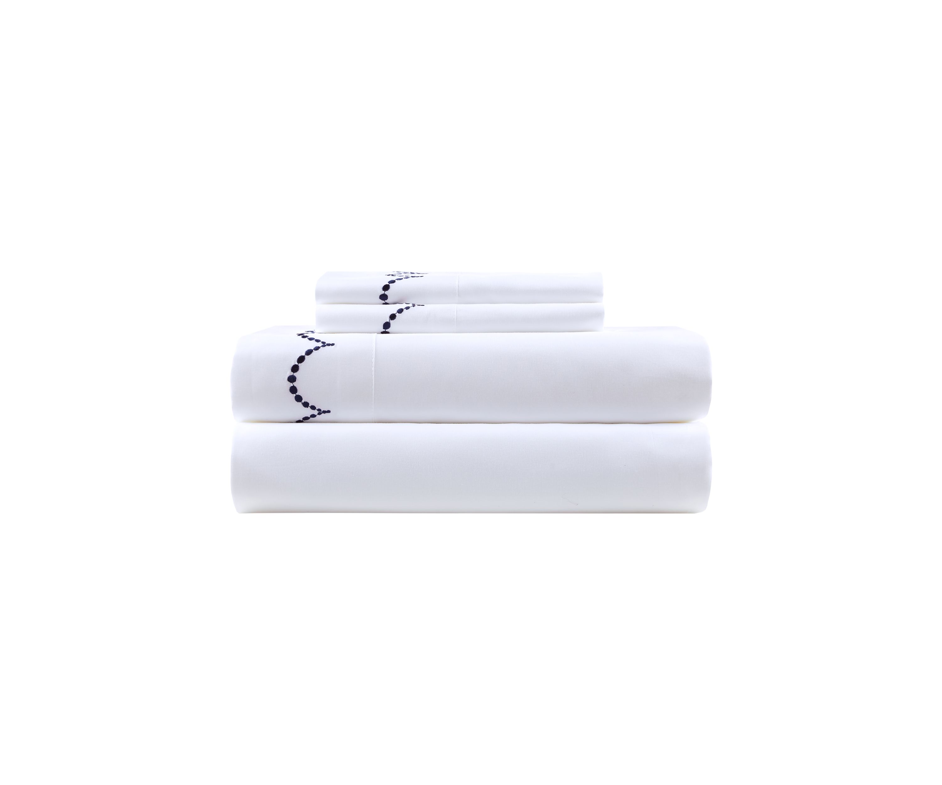 Embroidered Scalloped Sheet Set