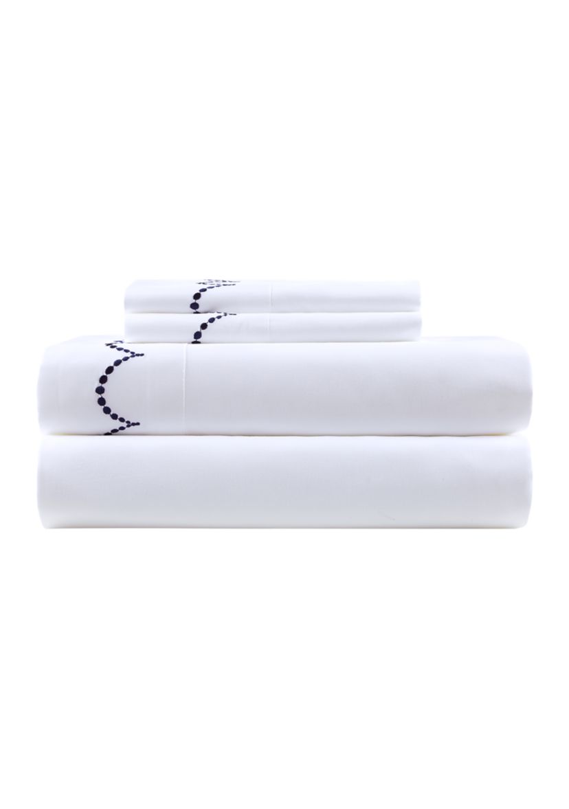 Embroidered Scalloped Sheet Set