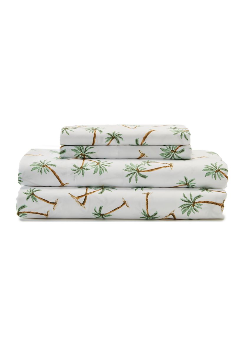 Coastal Palms Printed Microfiber Sheet Set 