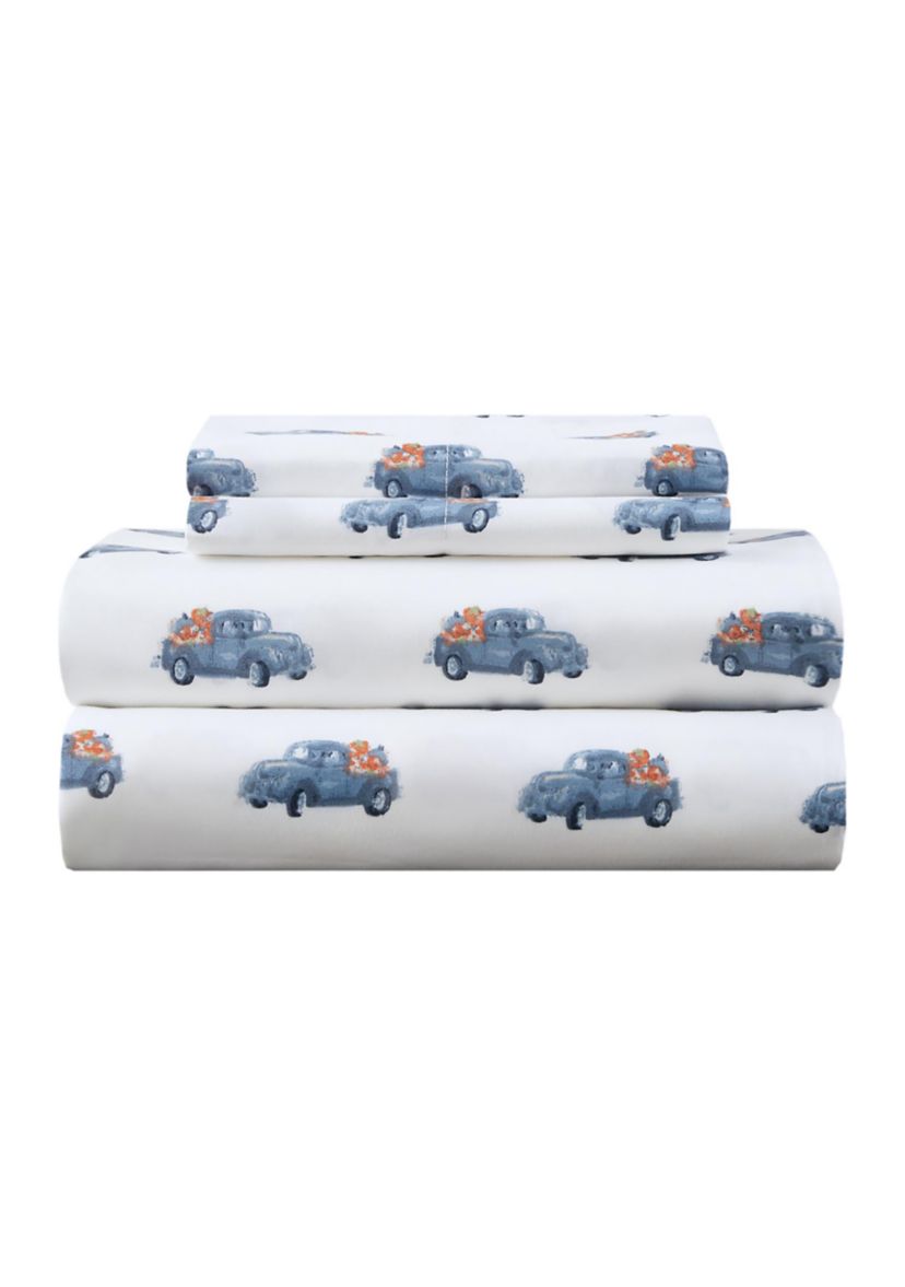 Fall Truck Microfiber Sheet Set 