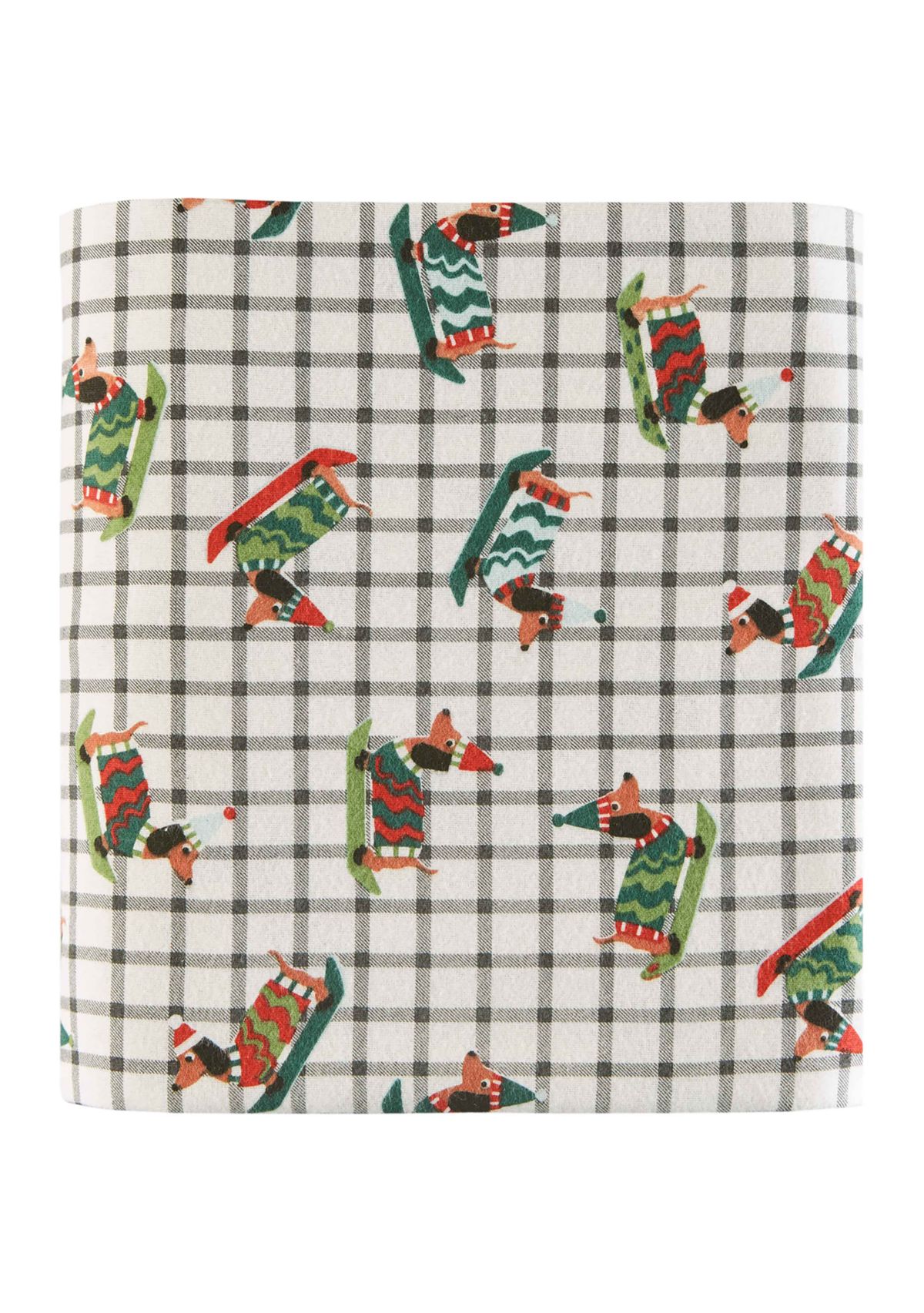 Christmas Wishes Dachshund Flannel Sheet Set
