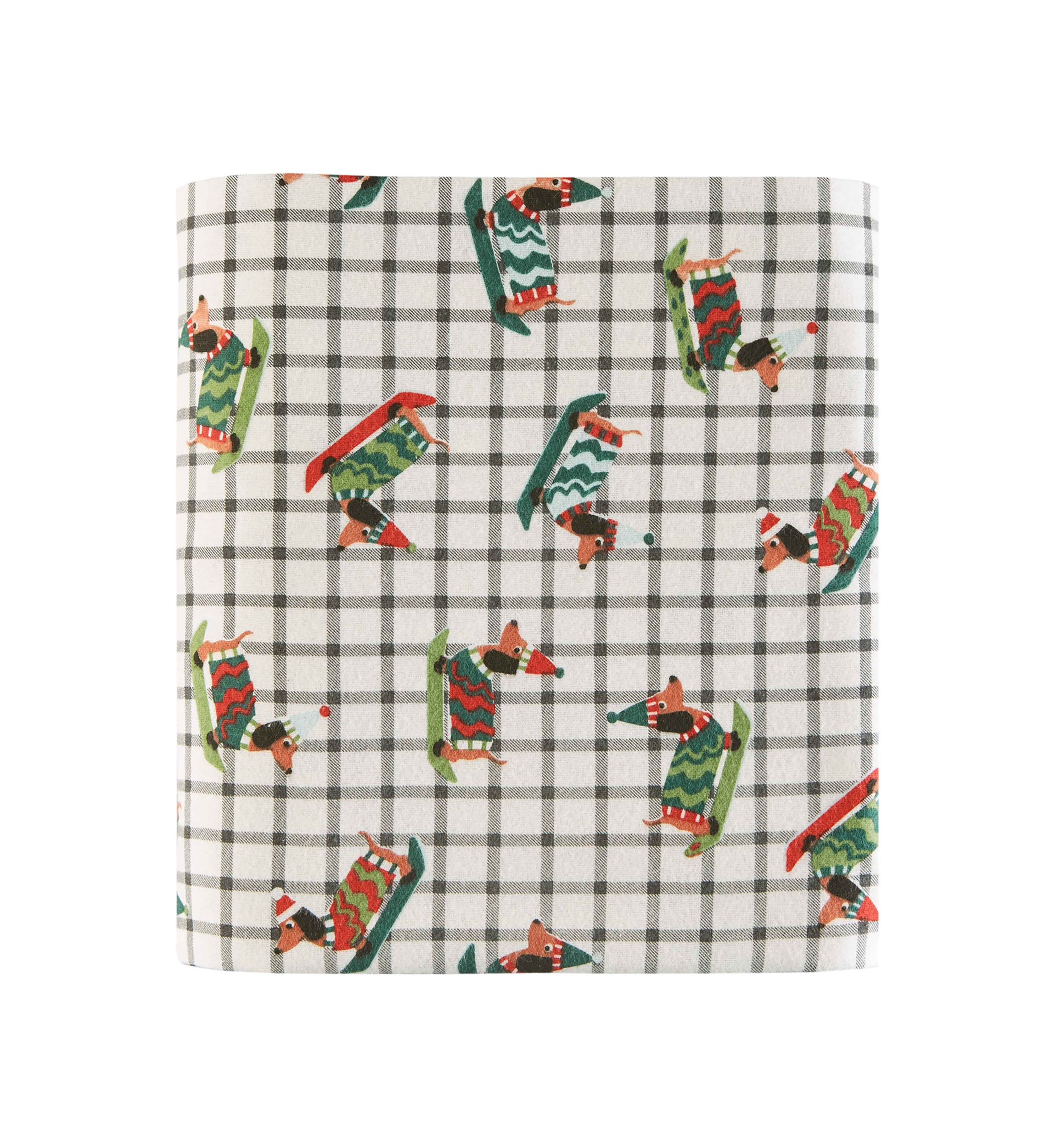 Christmas Wishes Dachshund Flannel Sheet Set