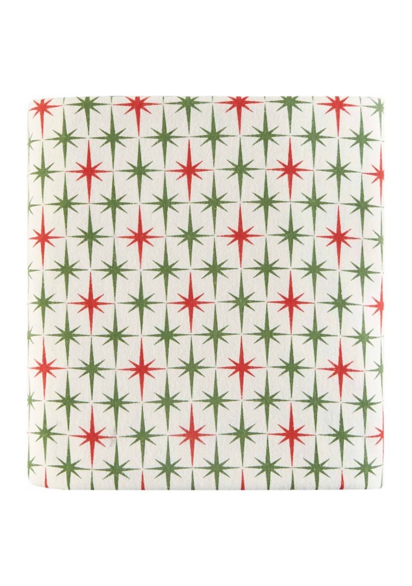 Vintage Christmas Stars Flannel Sheet Set 