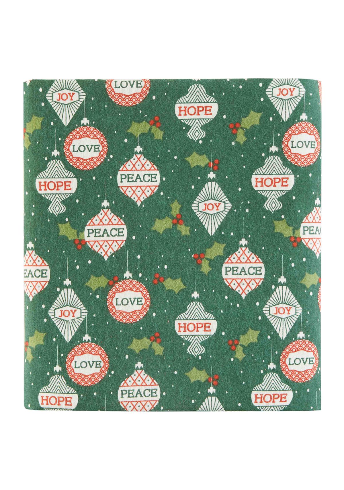 Vintage Christmas Ornament Flannel Sheet Set