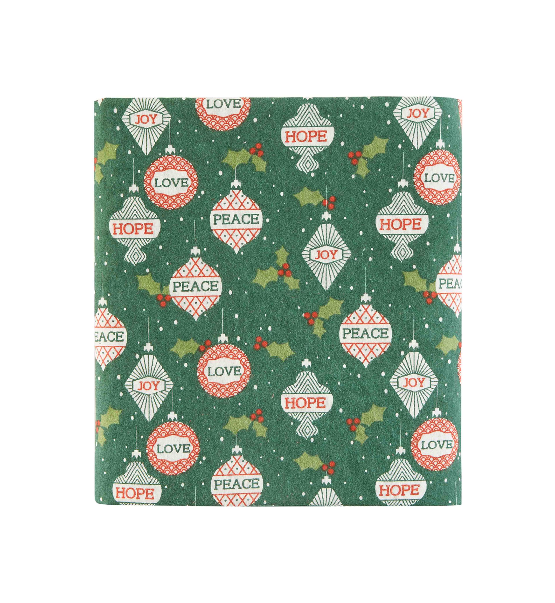 Vintage Christmas Ornament Flannel Sheet Set