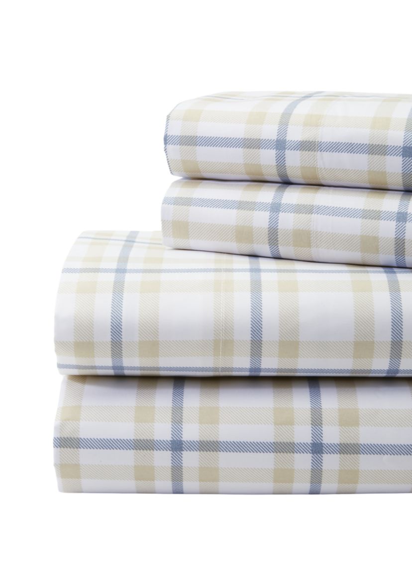 Blue Plaid Sheet Set