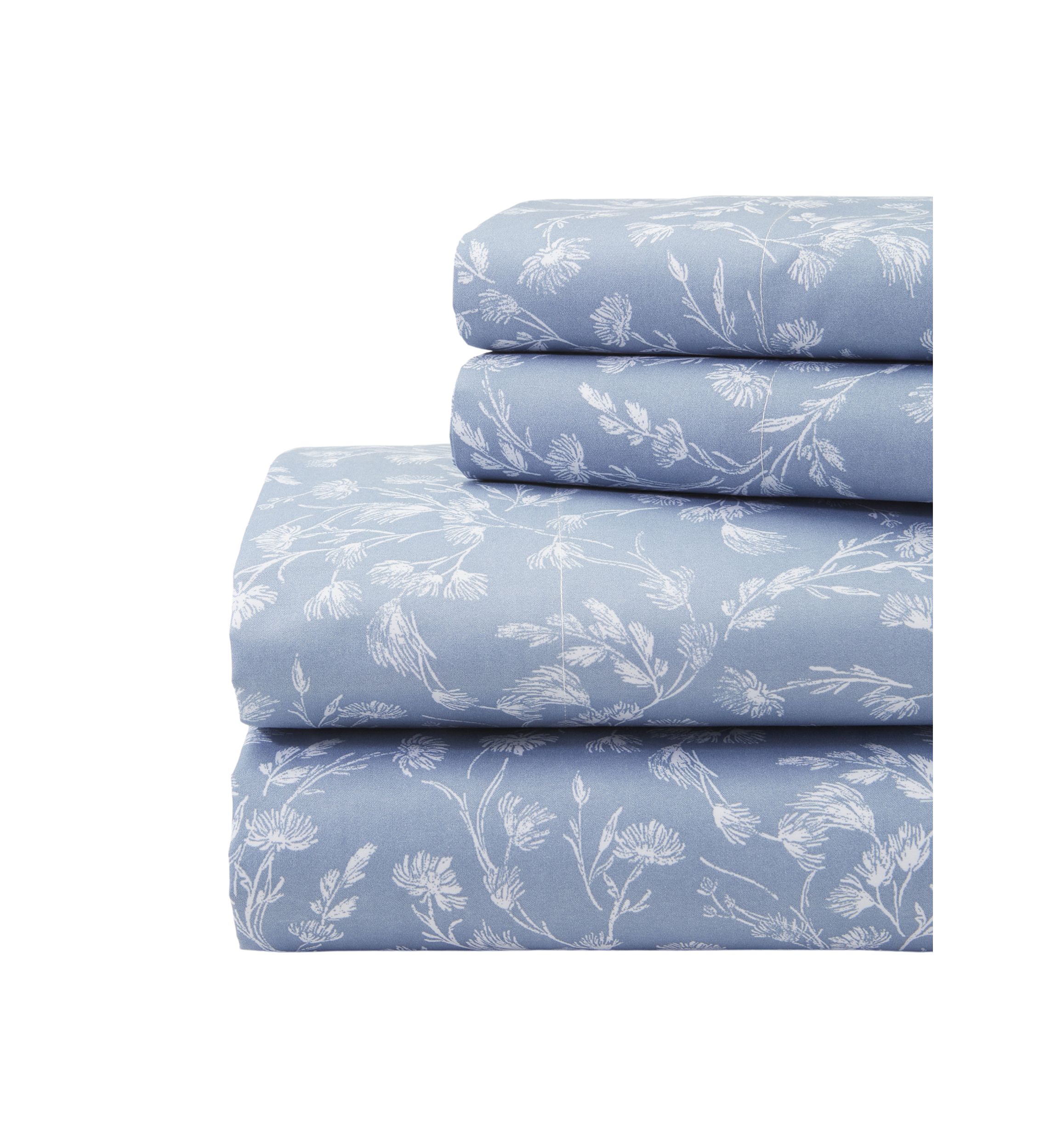 Blue Floral Sheet Set