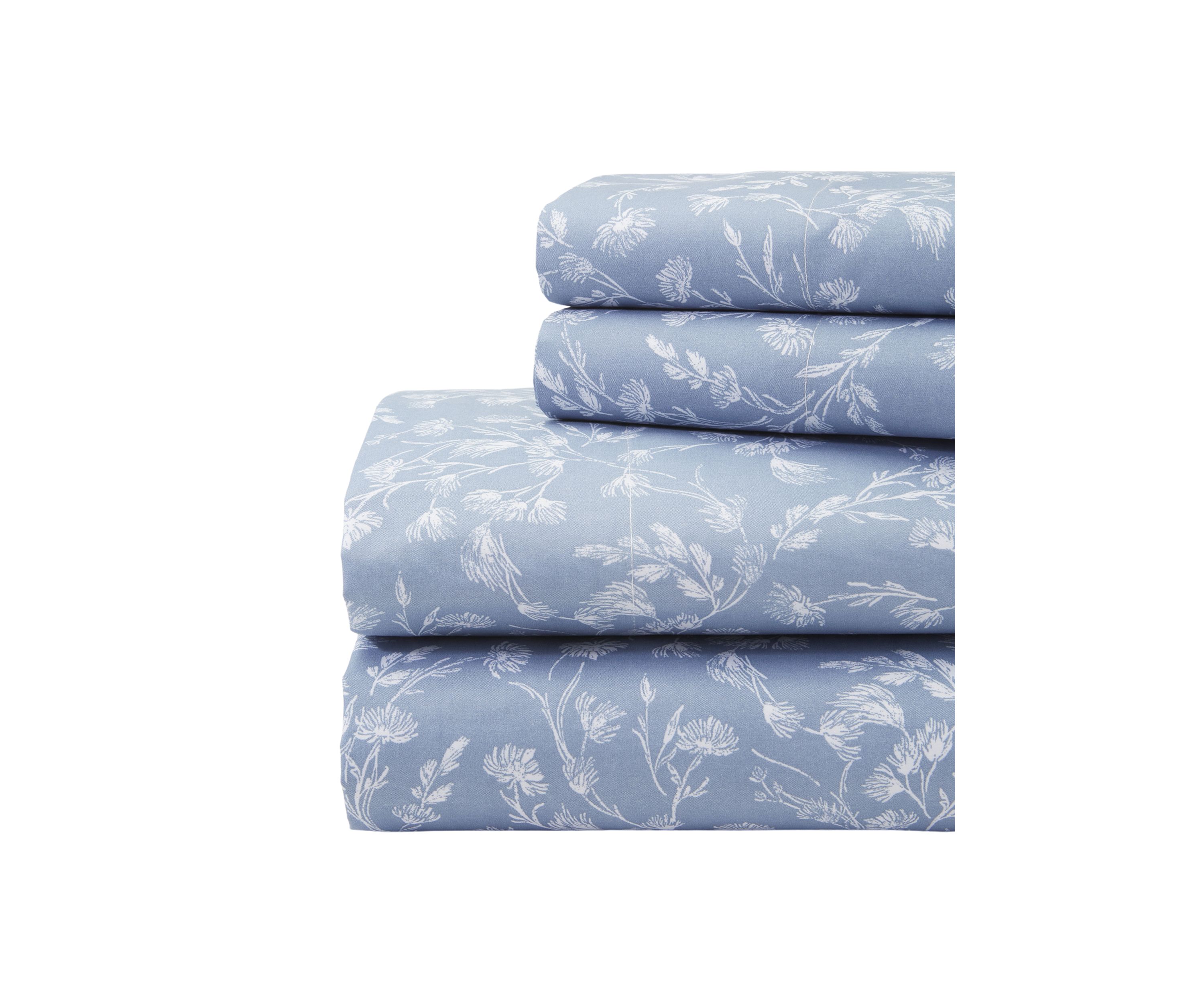 Blue Floral Sheet Set