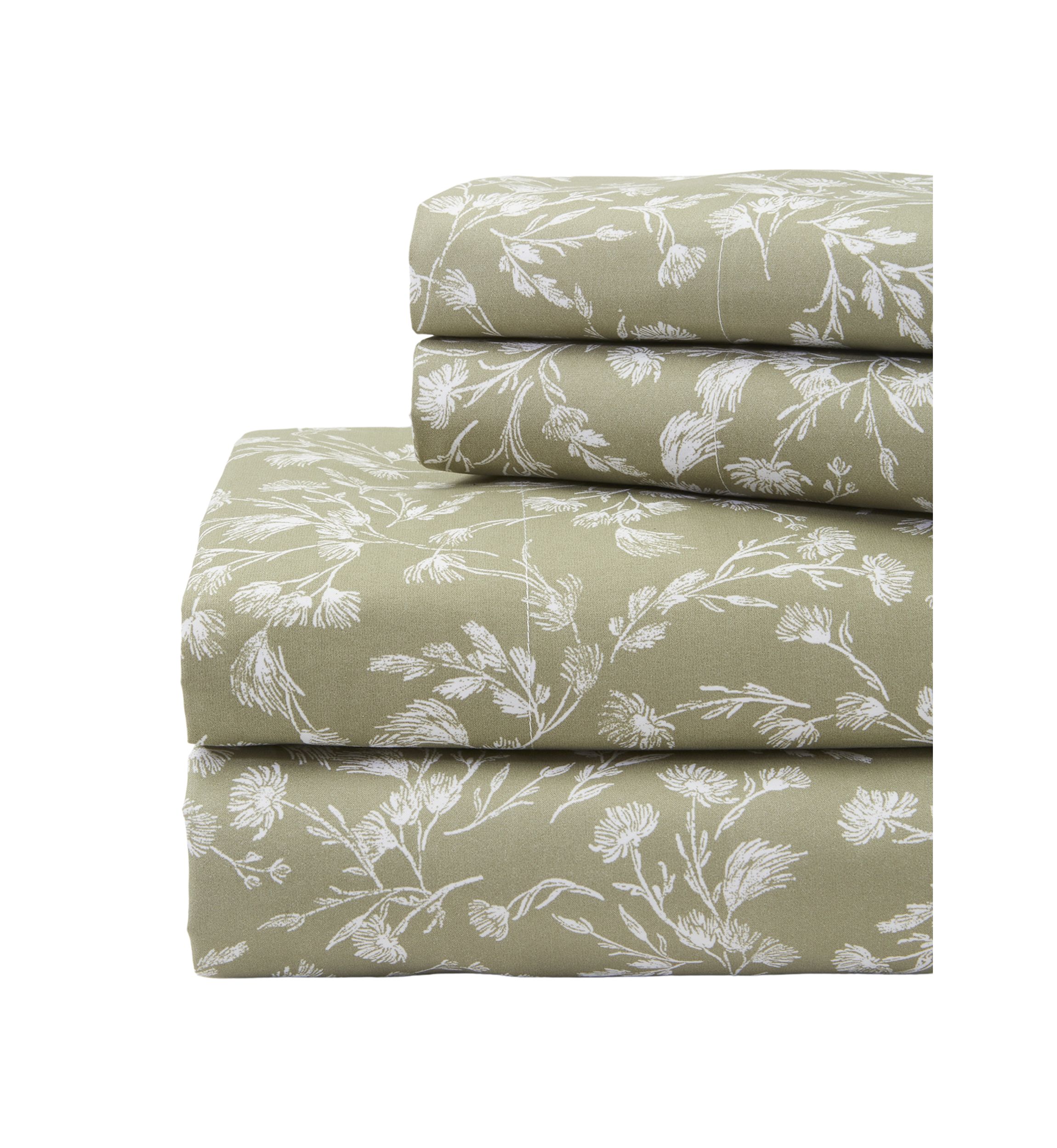 Green Floral Sheet Set