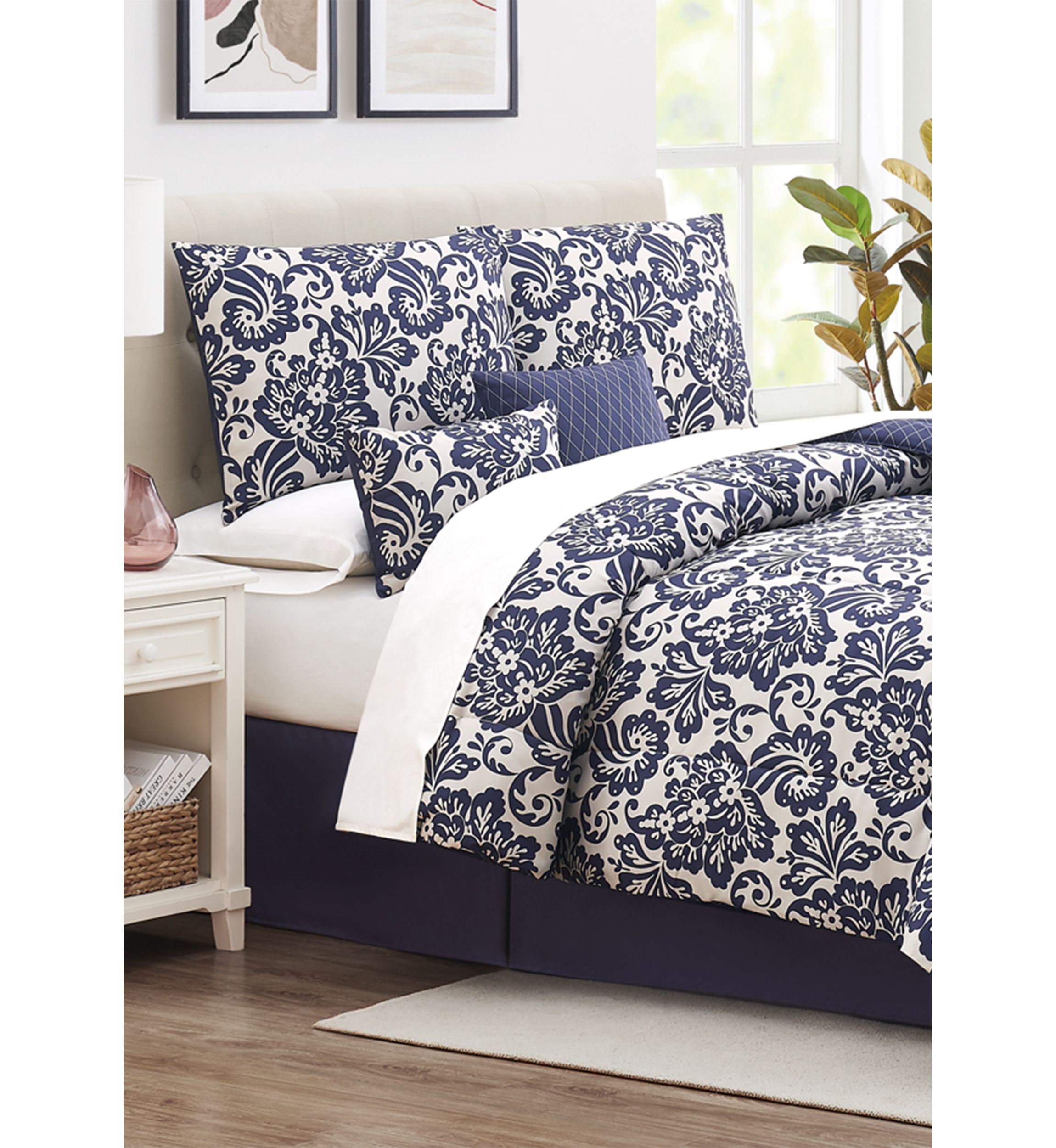 Navy Paisley 6-Piece Comforter Set