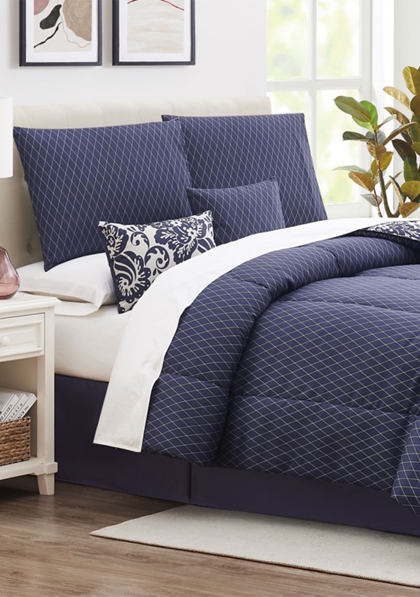 Navy Paisley 6-Piece Comforter Set