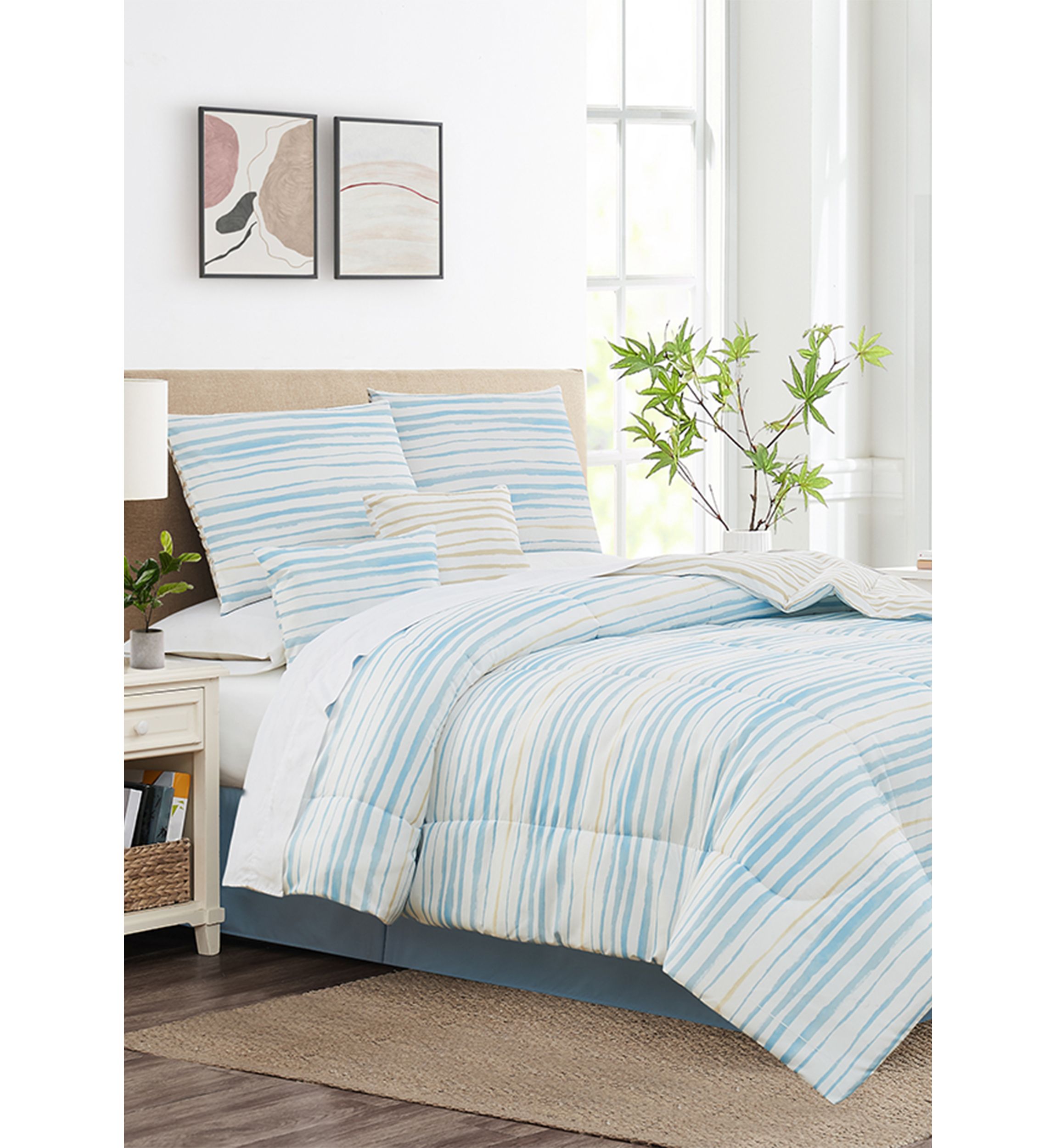 Watercolor Stripe 6-Piece Comforter Set