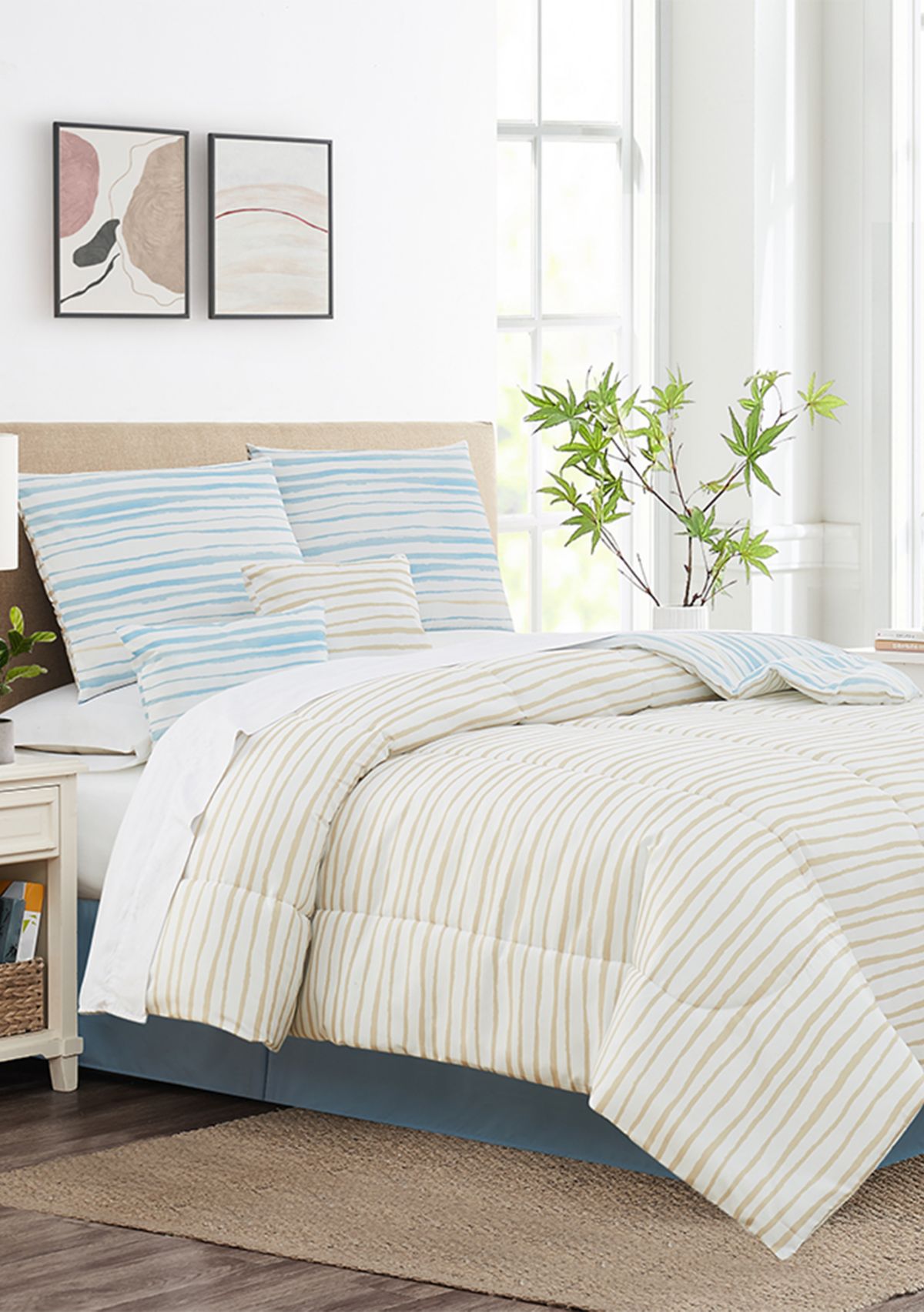 Watercolor Stripe 6-Piece Comforter Set