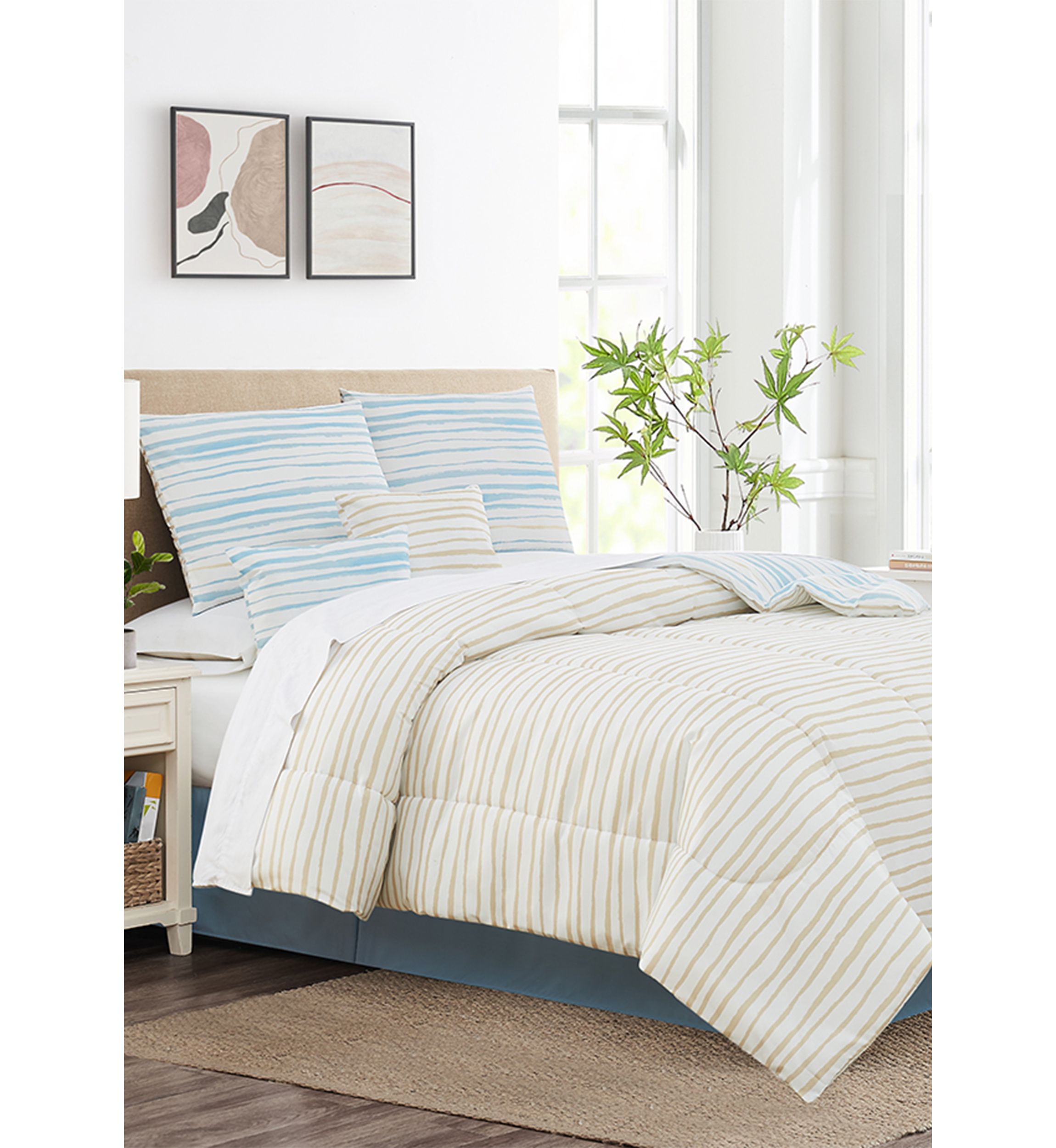 Watercolor Stripe 6-Piece Comforter Set