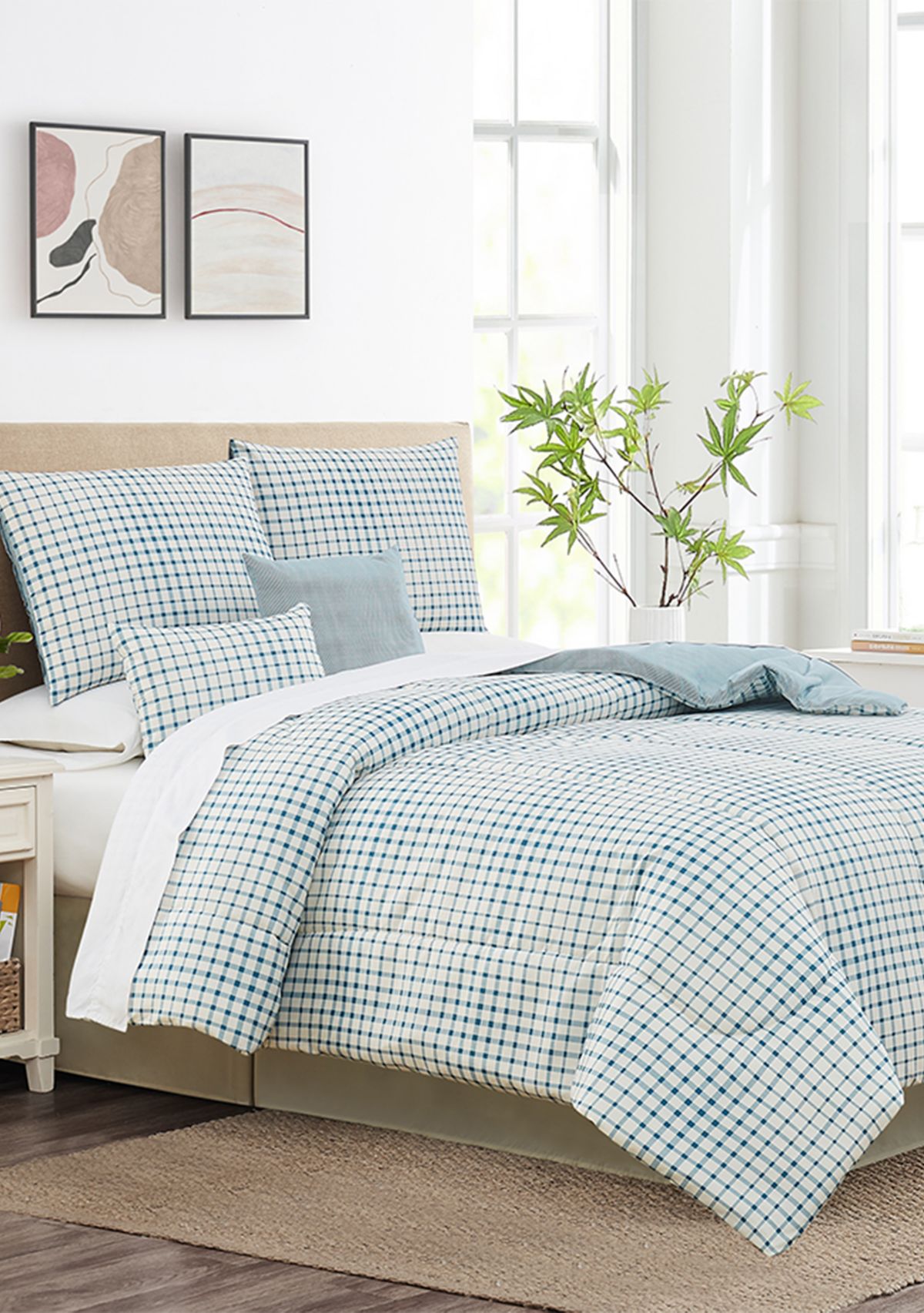 Plaid 6 Piece Quilt Set