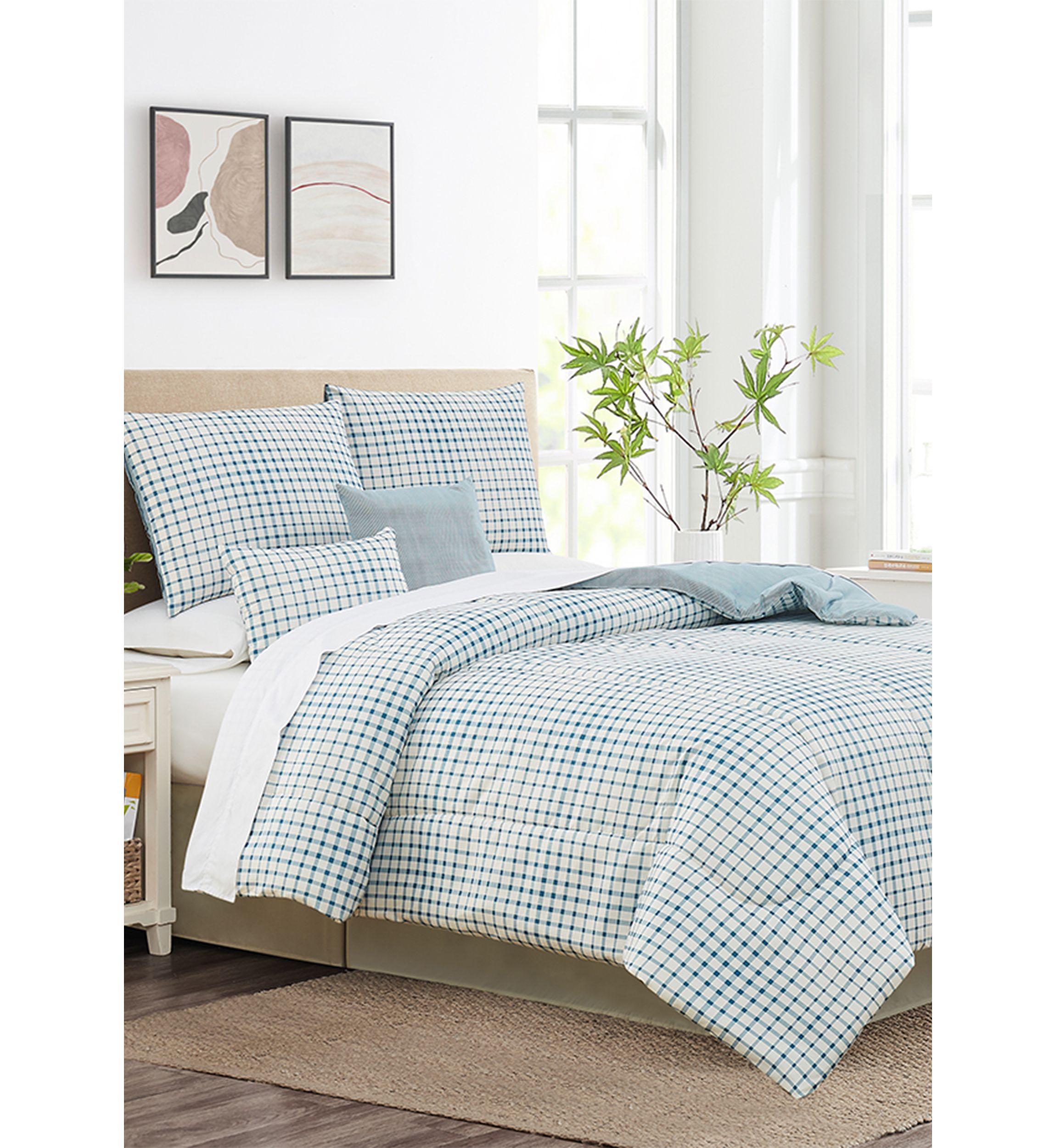 Plaid 6 Piece Quilt Set
