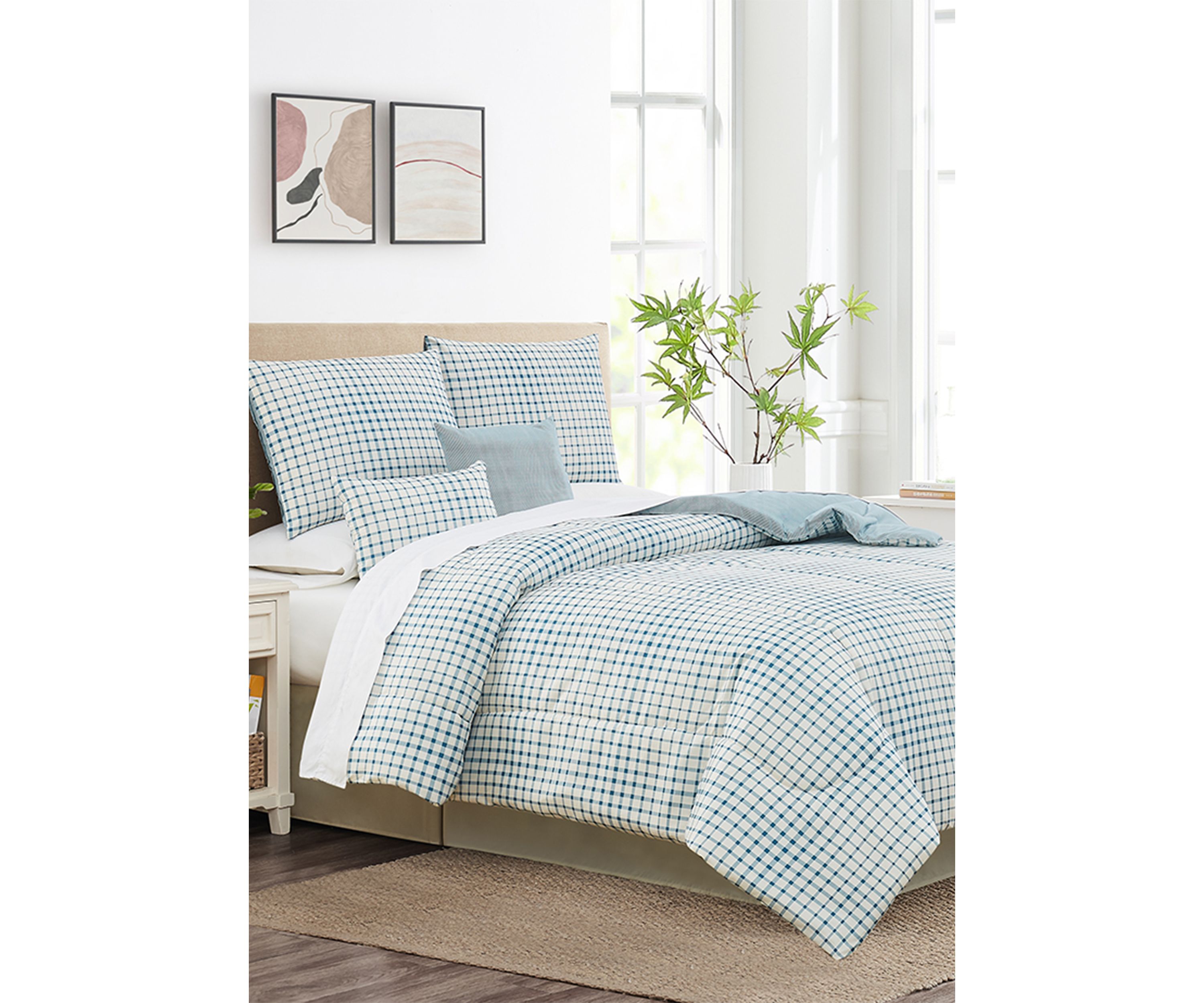 Plaid 6 Piece Quilt Set