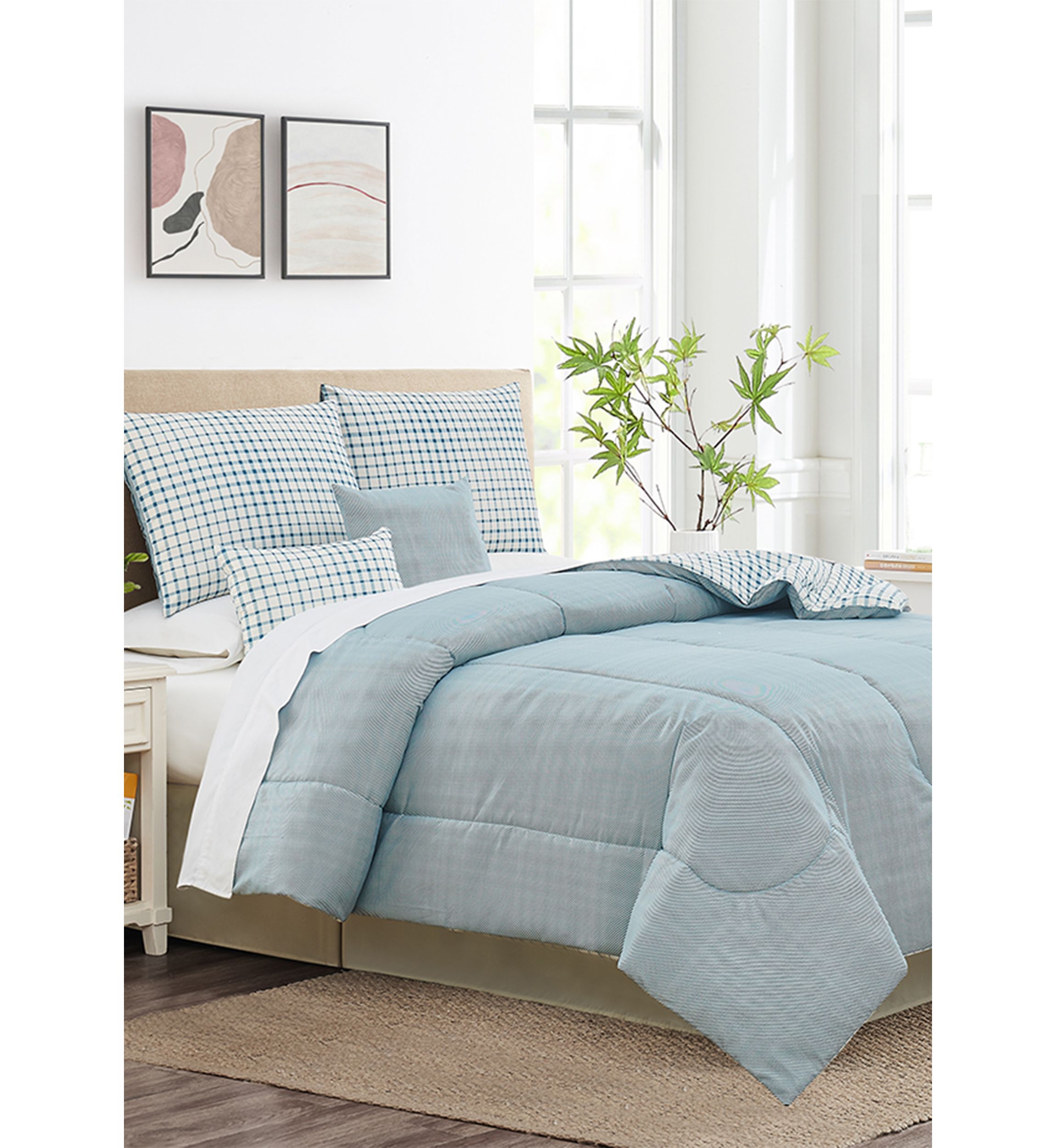 Plaid 6 Piece Quilt Set