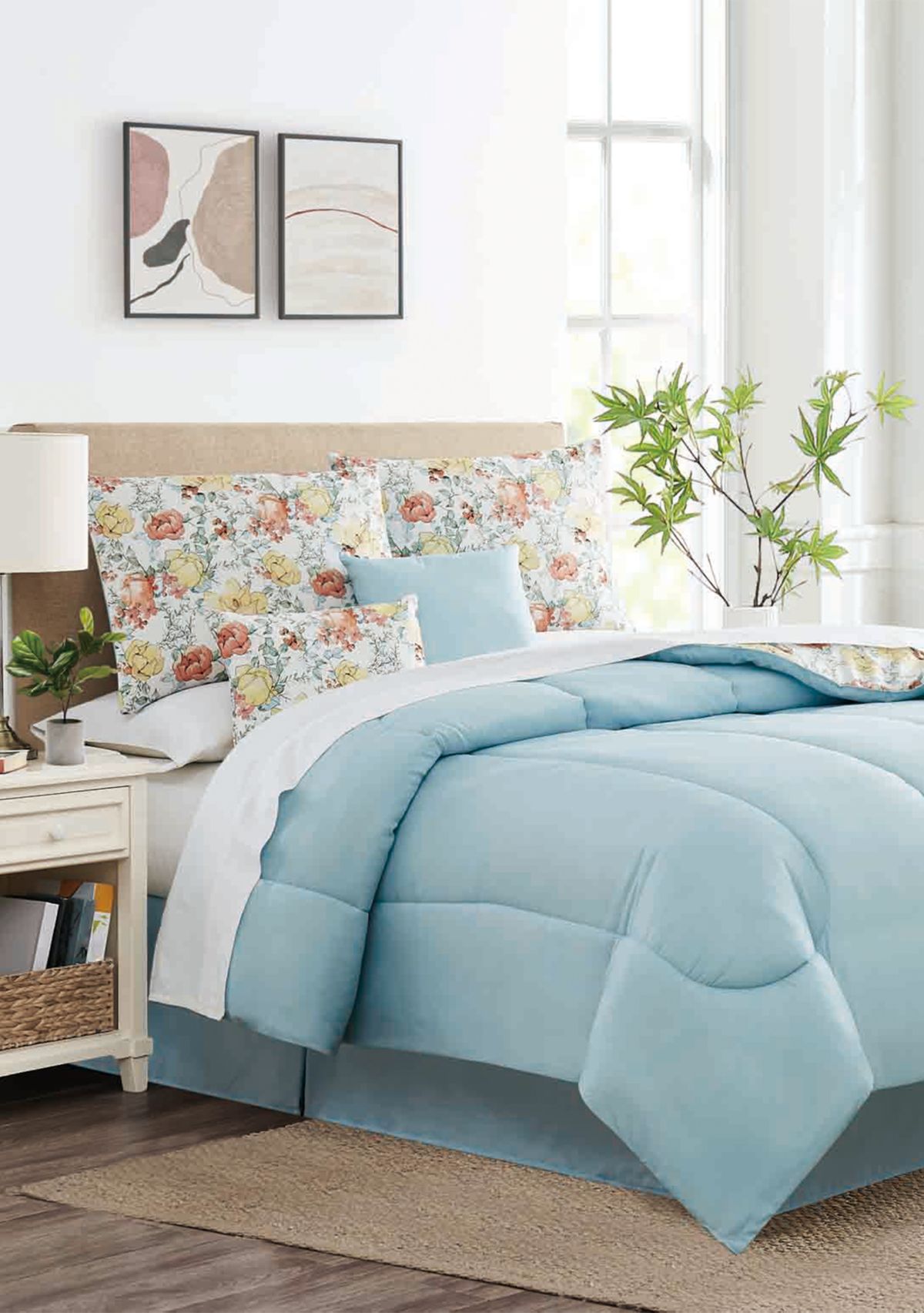 Watercolor Floral 6-Piece Comforter Set